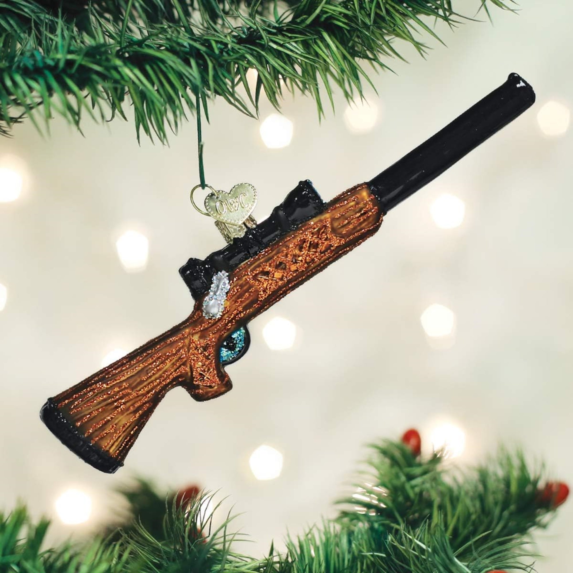 Old World Christmas Blown Glass Ornament for Christmas Tree, Rifle