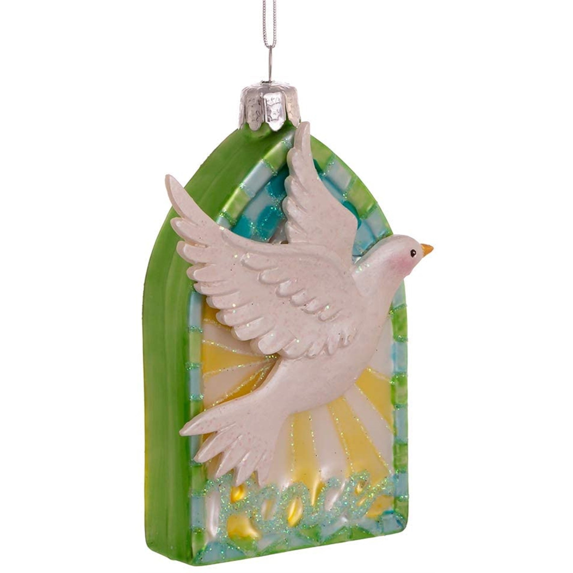 Kurt Adler Noble Gems Glass Ornament for Christmas Tree, Dove of Peace