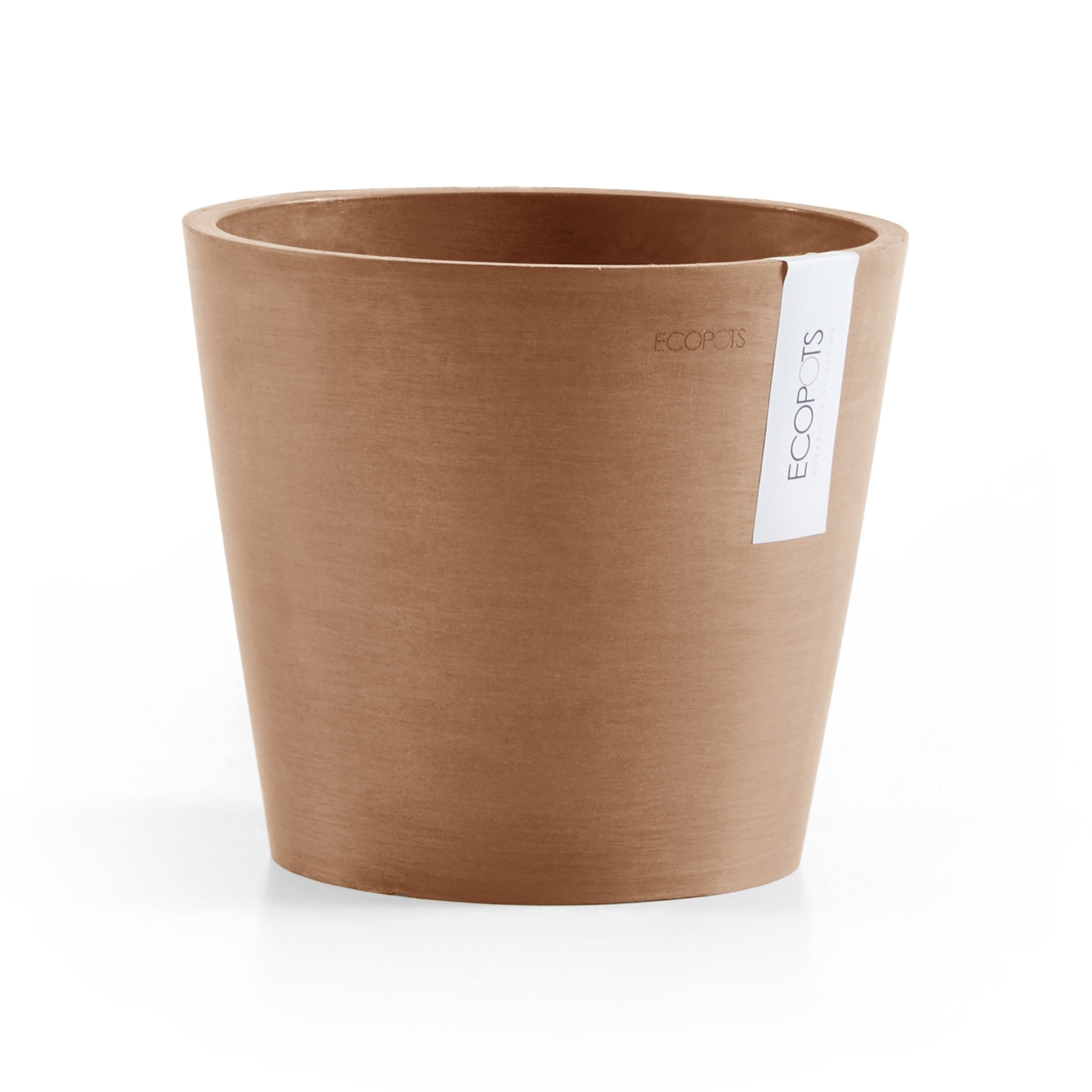 Ecopots Amsterdam Mini Durable Modern Round Recycled-Based Composite Flower Pot Planter