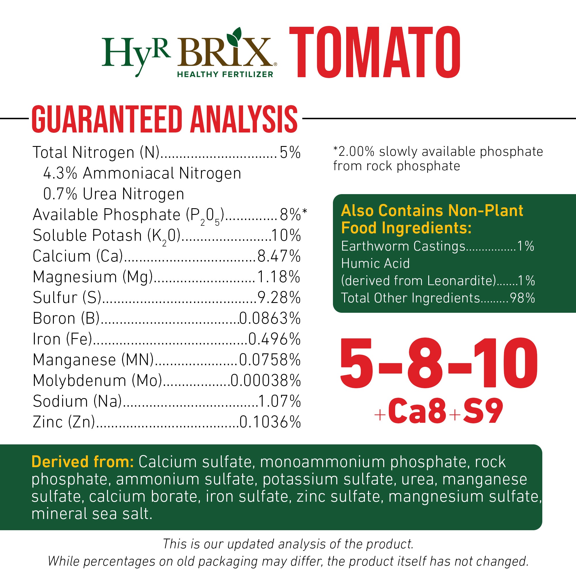 HyR BRIX Slow-Release 5-8-10 Tomato Fertilizer