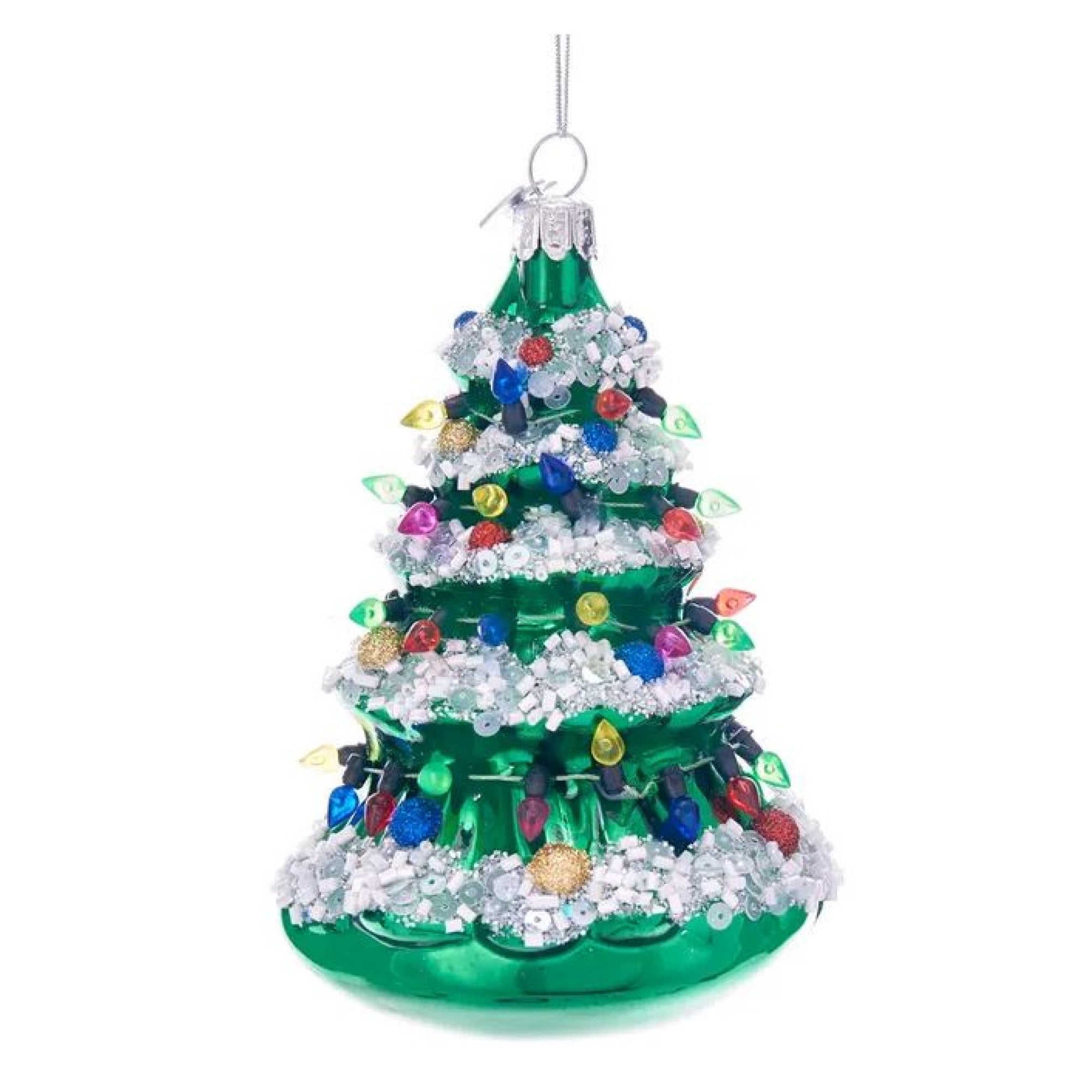 Kurt Adler Noble Gems Glass Ornament for Christmas Tree, Decorated Christmas Tree