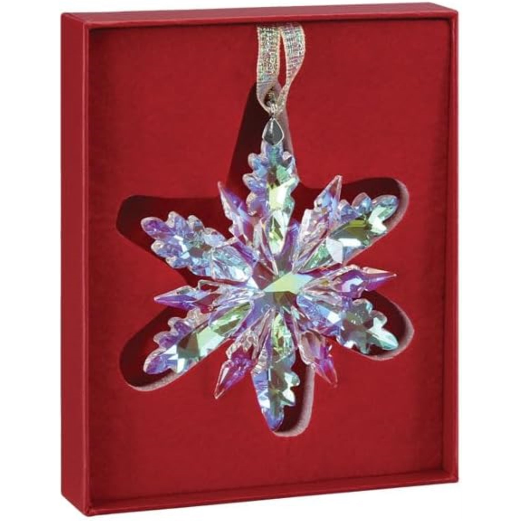 Old World Christmas Blown Glass Ornament for Christmas Tree, Radiant Crystal Snowflake (with OWC Gift Box)