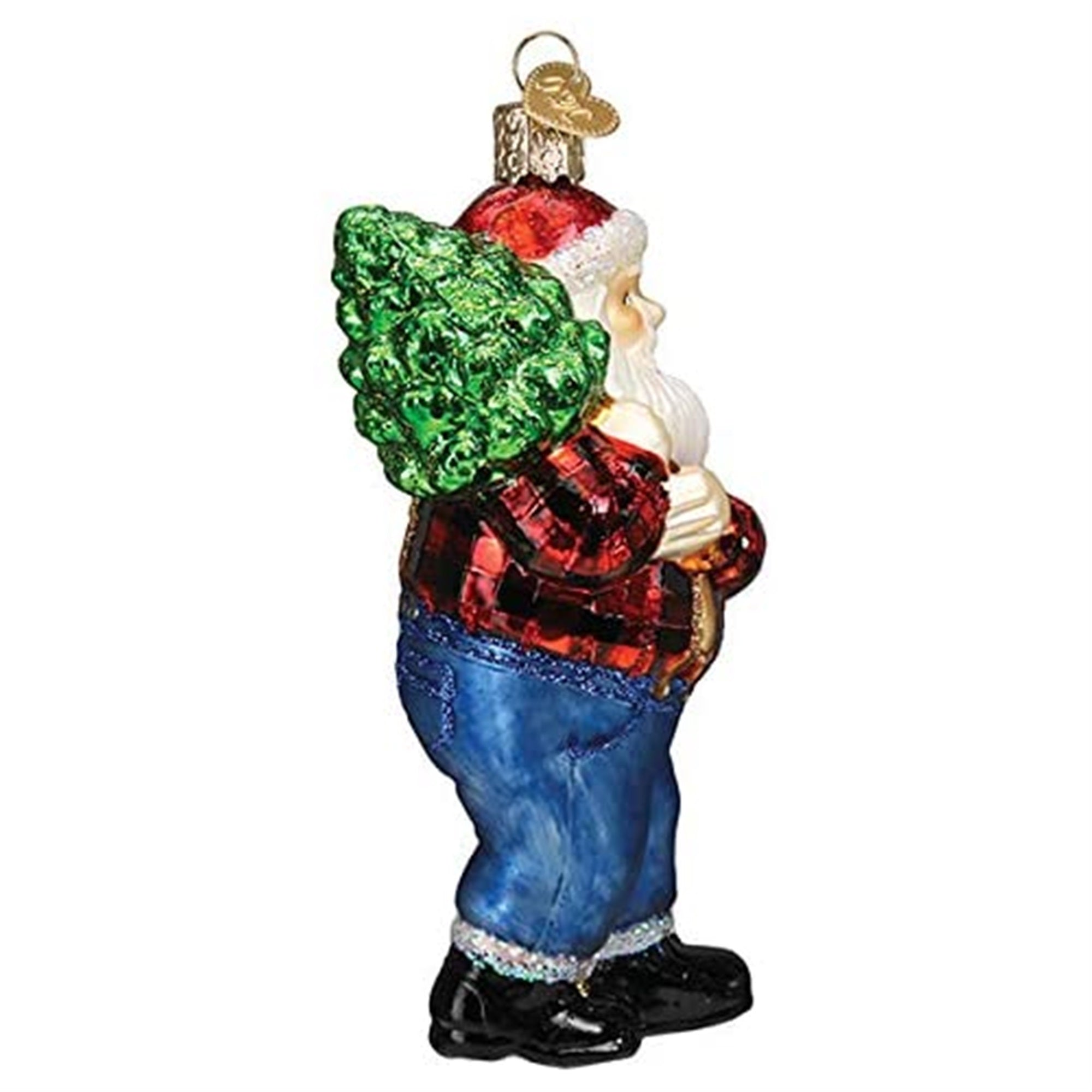Old World Christmas Blown Glass Ornament for Christmas Tree, Lumberjack Santa