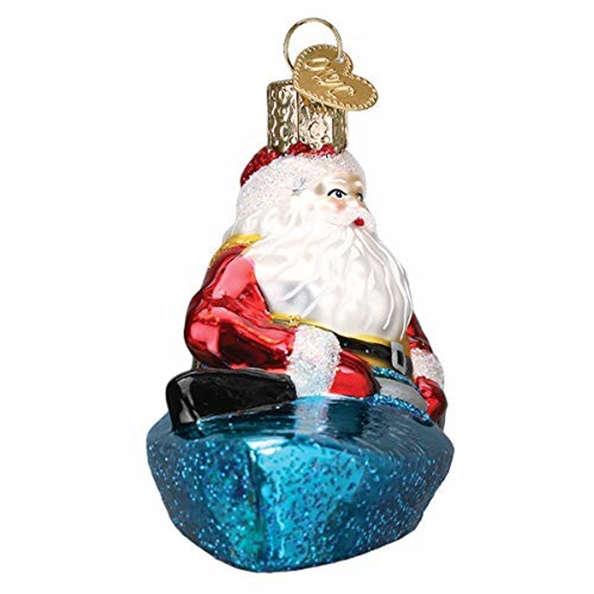 Old World Christmas Blown Glass Ornament for Christmas Tree, Santa In Kayak