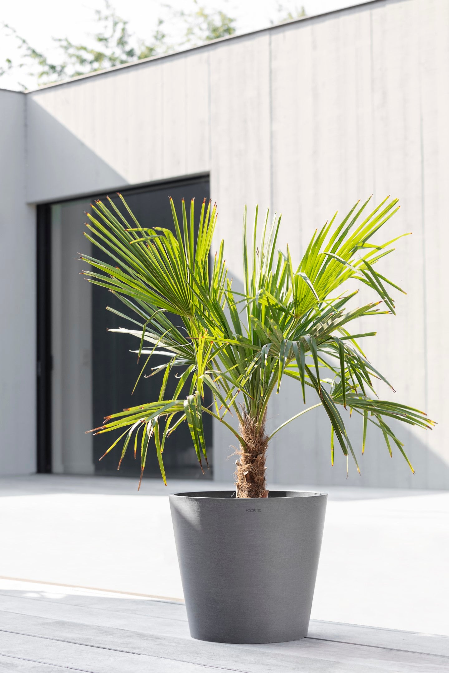 Ecopots Amsterdam Durable Modern Round In/Outdoor Recycled-Based Composite Flower Pot Planter