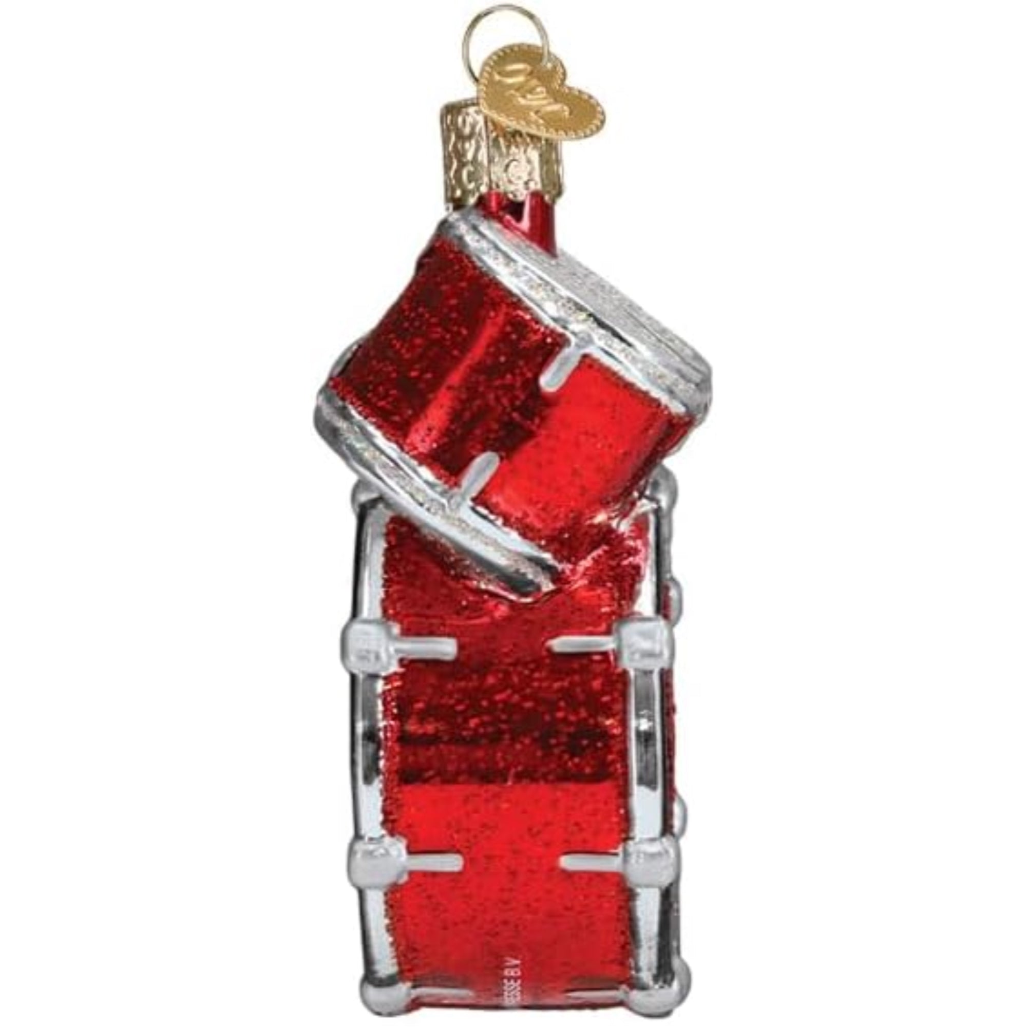 Old World Christmas Blown Glass Ornament for Christmas Tree, Ac/Dc Drum Set (with OWC Gift Box)
