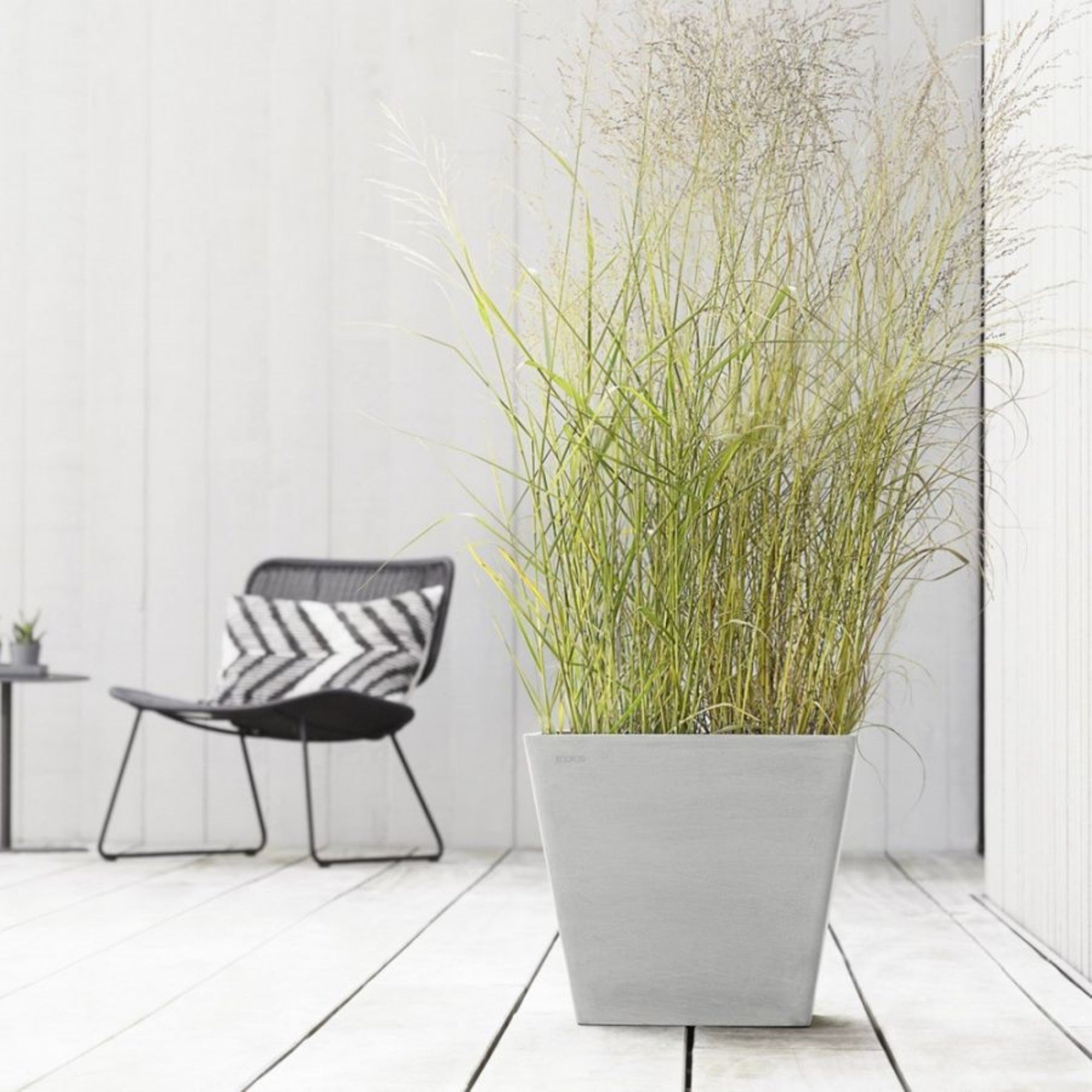 Ecopots Rotterdam Durable Modern Square Indoor/Outdoor Recycled-Based Composite Flower Planter