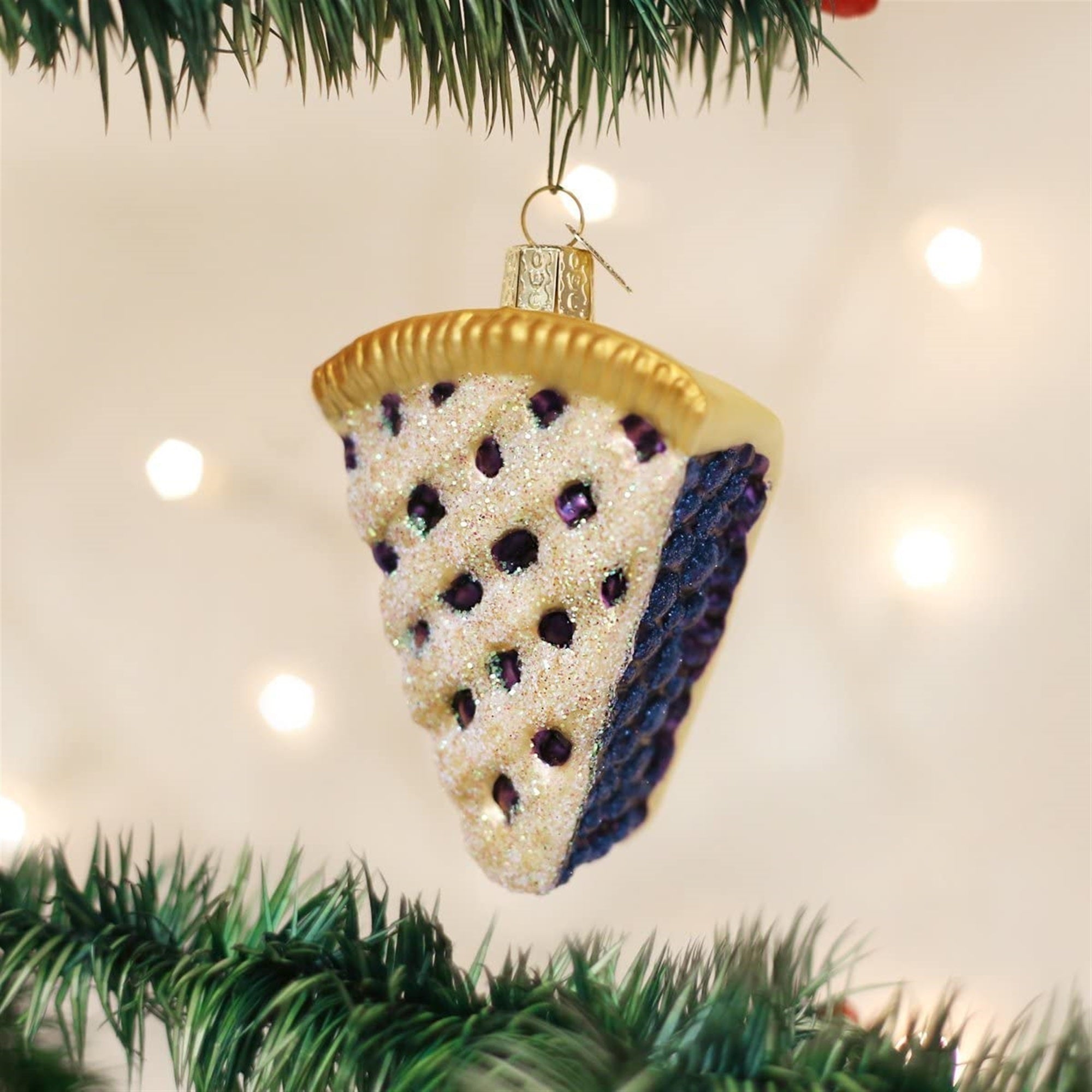 Old World Christmas Blown Glass Ornament for Christmas Tree, Blueberry Pie