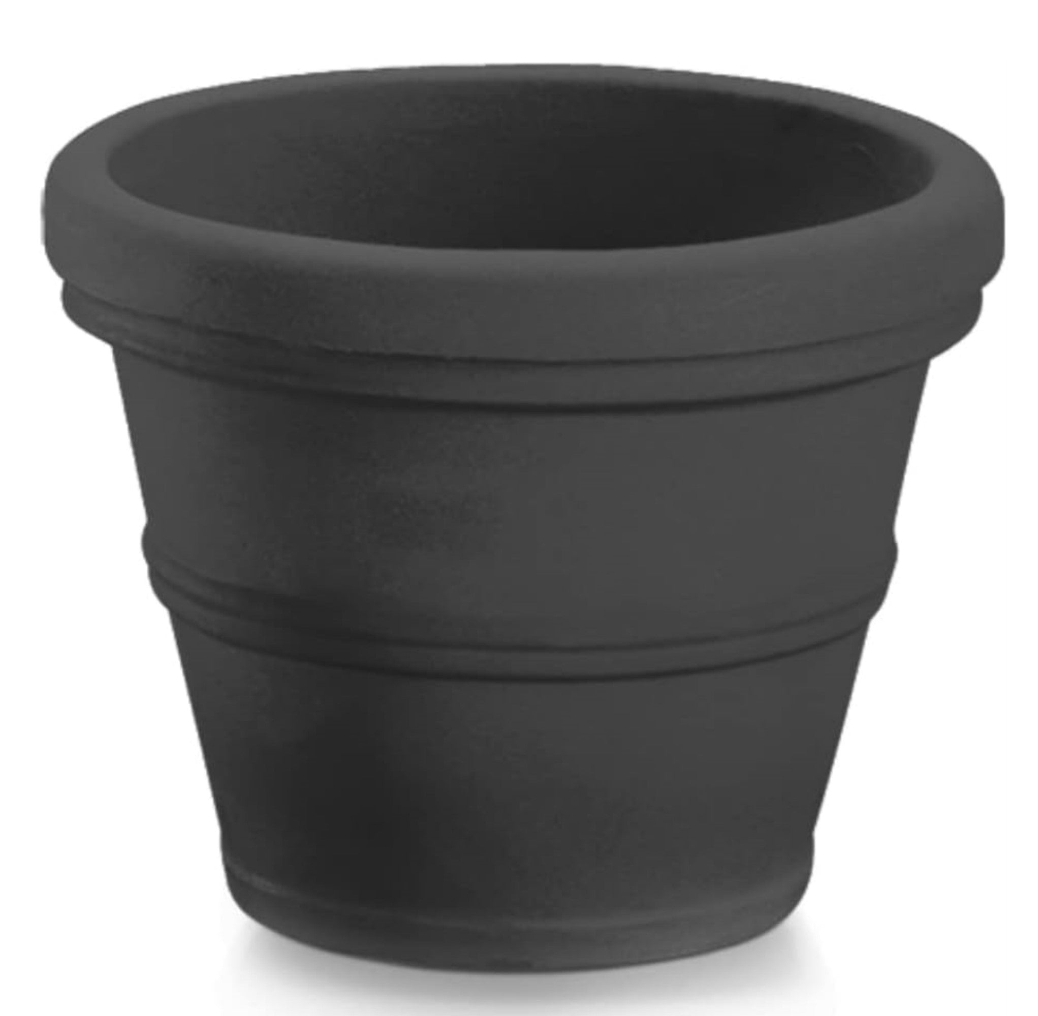 outdoor resin planter pots Garden Elements Indoor/Outdoor Plastic Turin Round Planter, Black, 16