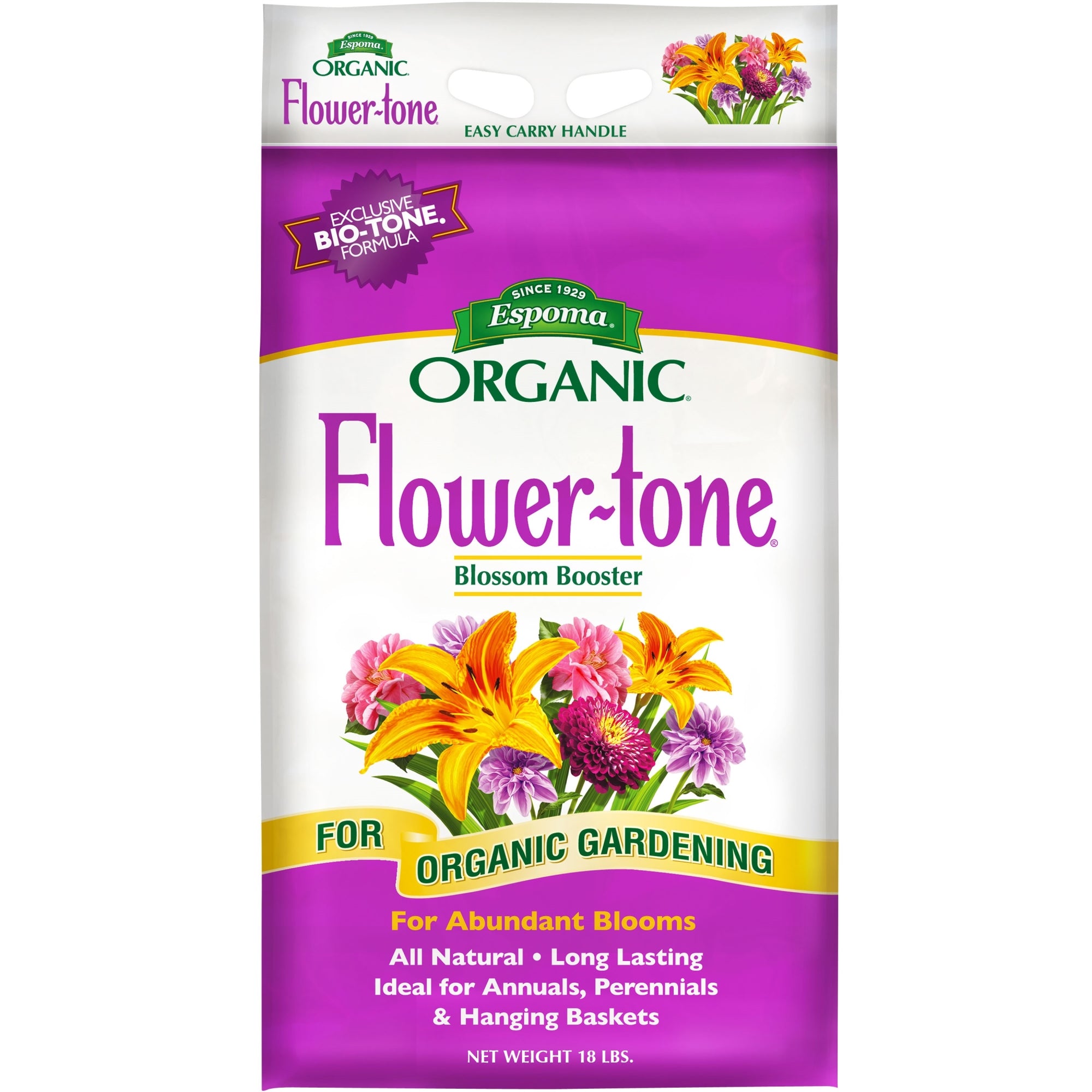 Espoma Organic Flower-tone 3-4-5 Blossom Booster for Organic Gardening for Flowers, Annuals, Perennials & Hanging Baskets
