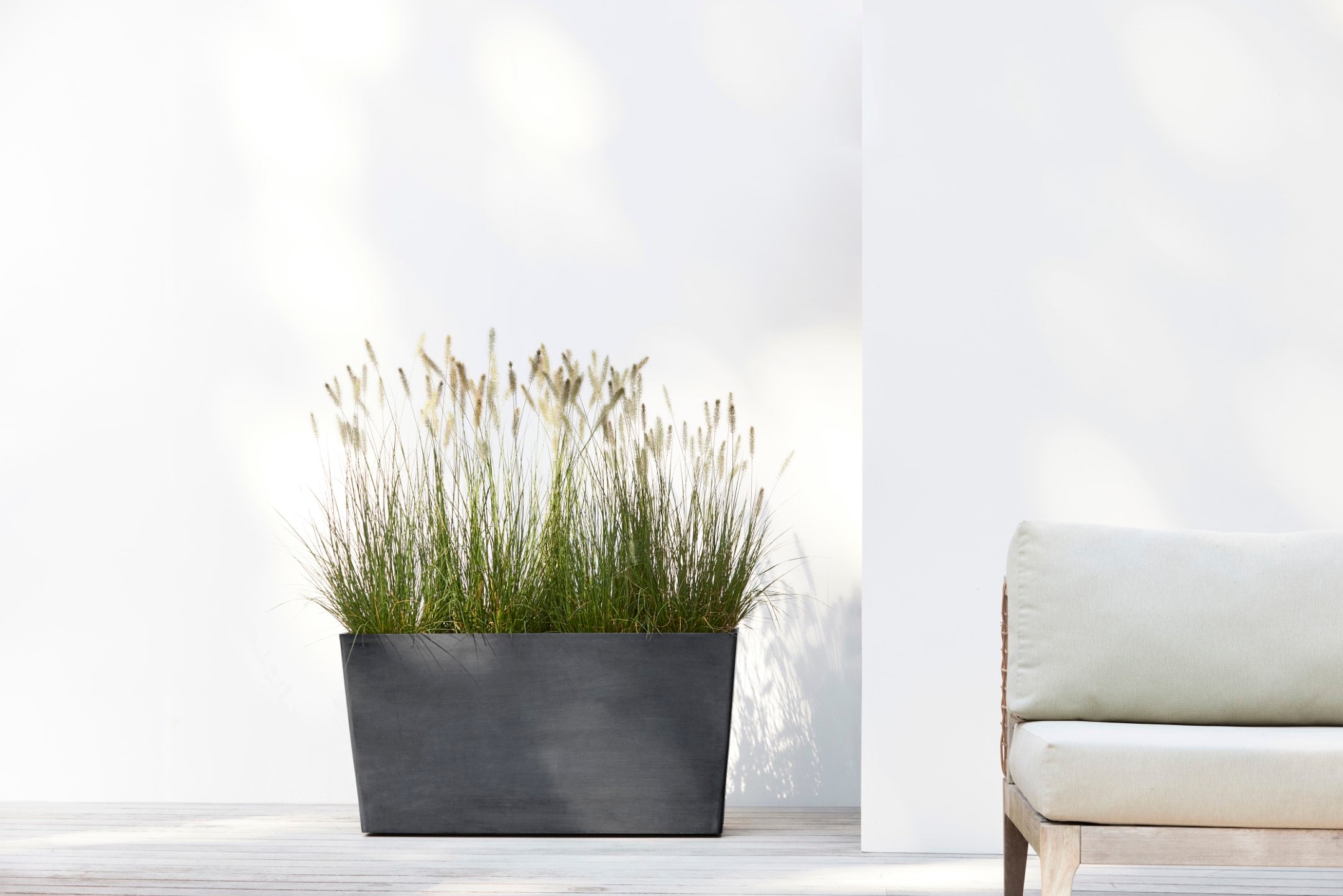 Ecopots Paris Durable Modern Rectangular Indoor/Outdoor Recycled-Based Composite Flower Planter