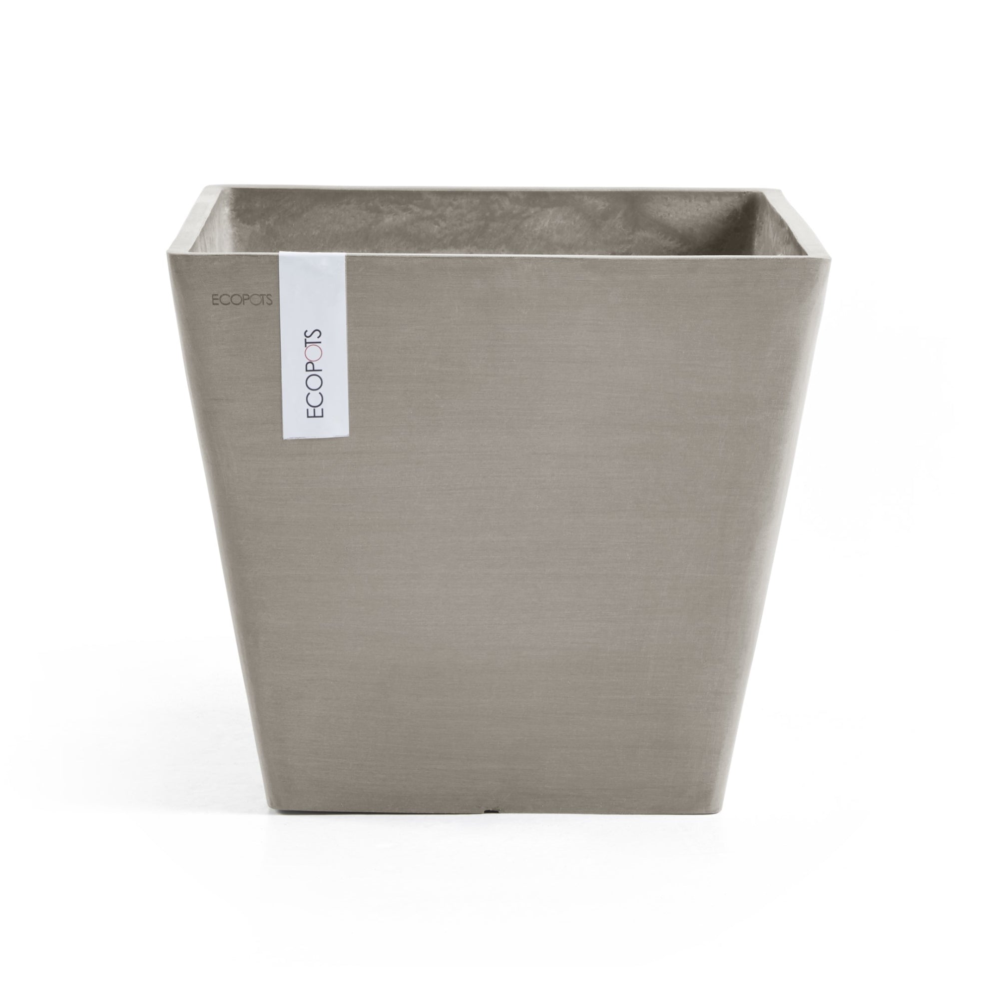 Ecopots Rotterdam Durable Modern Square Indoor/Outdoor Recycled-Based Composite Flower Planter