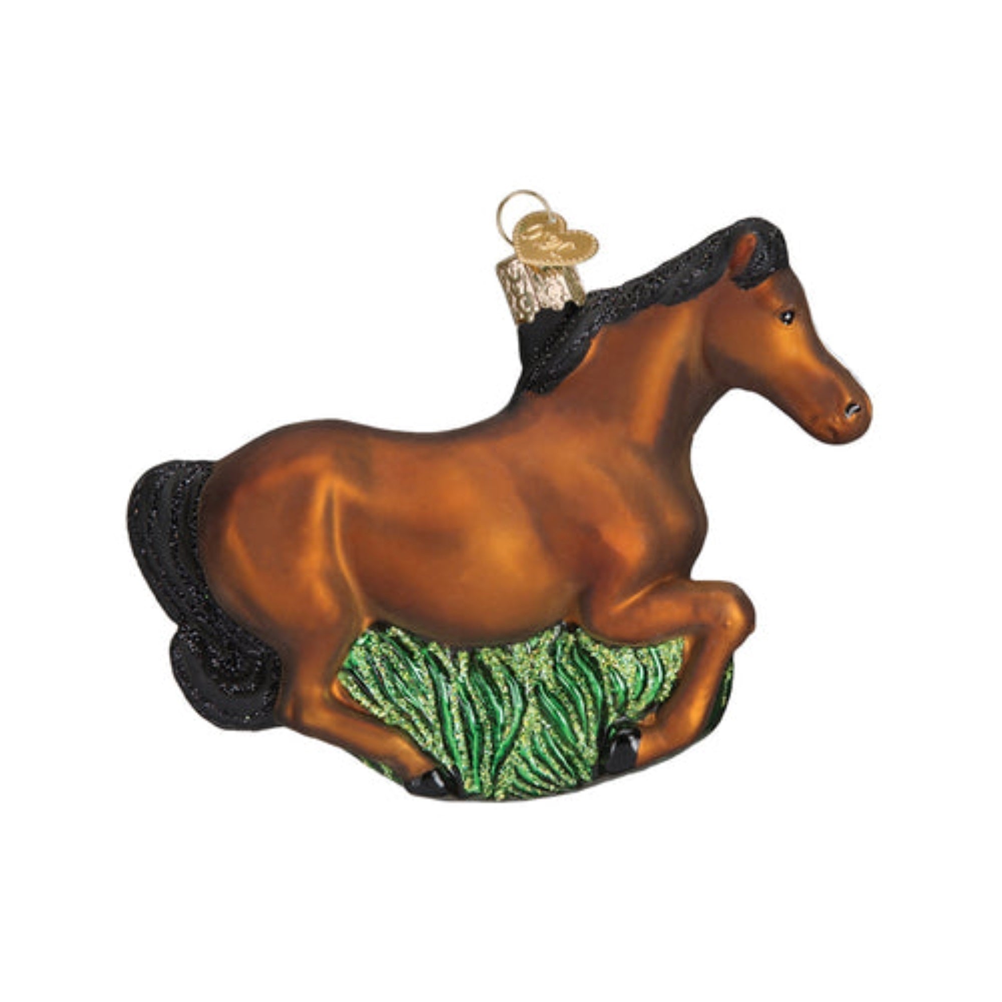 Old World Christmas Blown Glass Ornament for Christmas Tree, Brown Mustang
