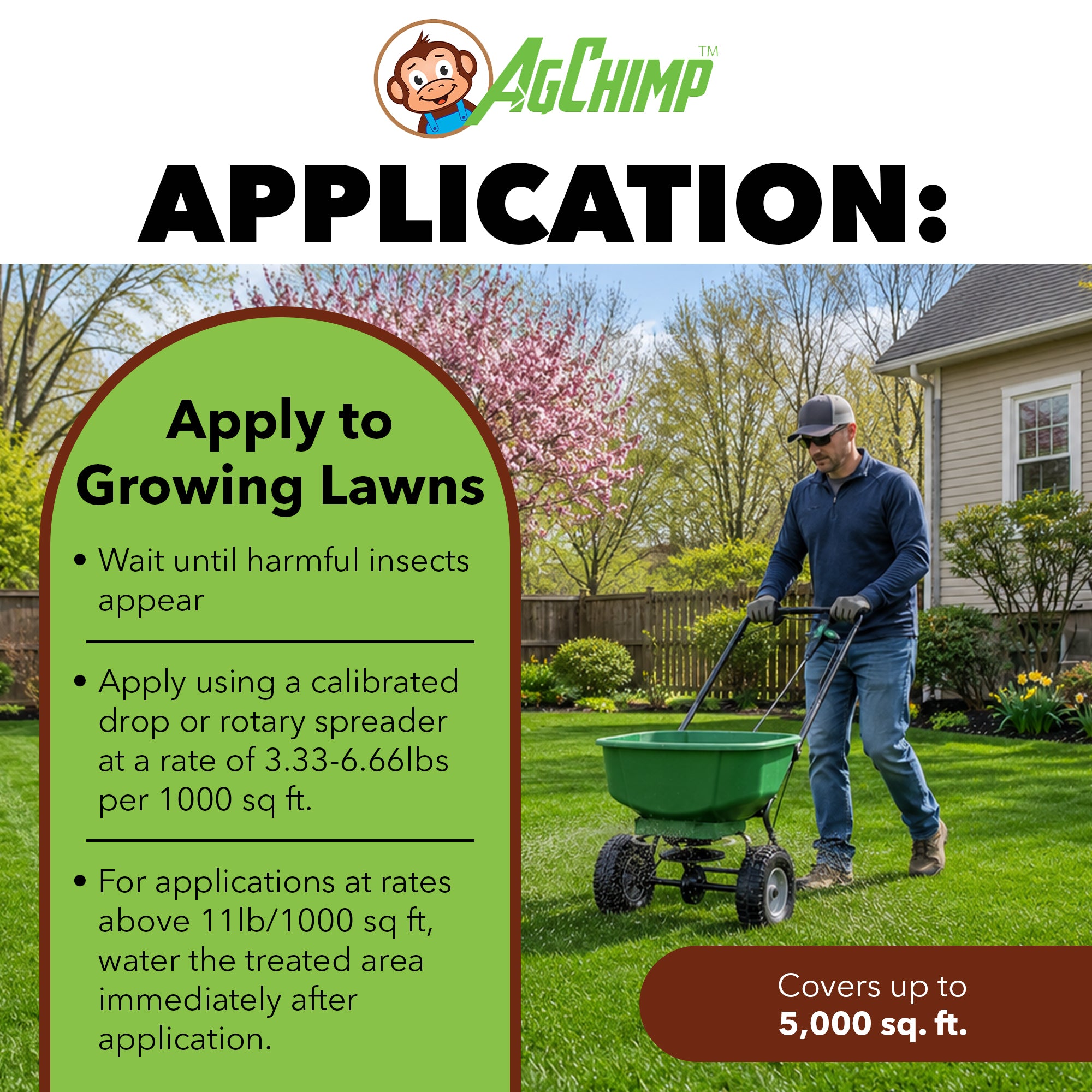 AgChimp 5-0-15 Bifenthrin Insecticide Plus Turf Fertilizer, 17lb