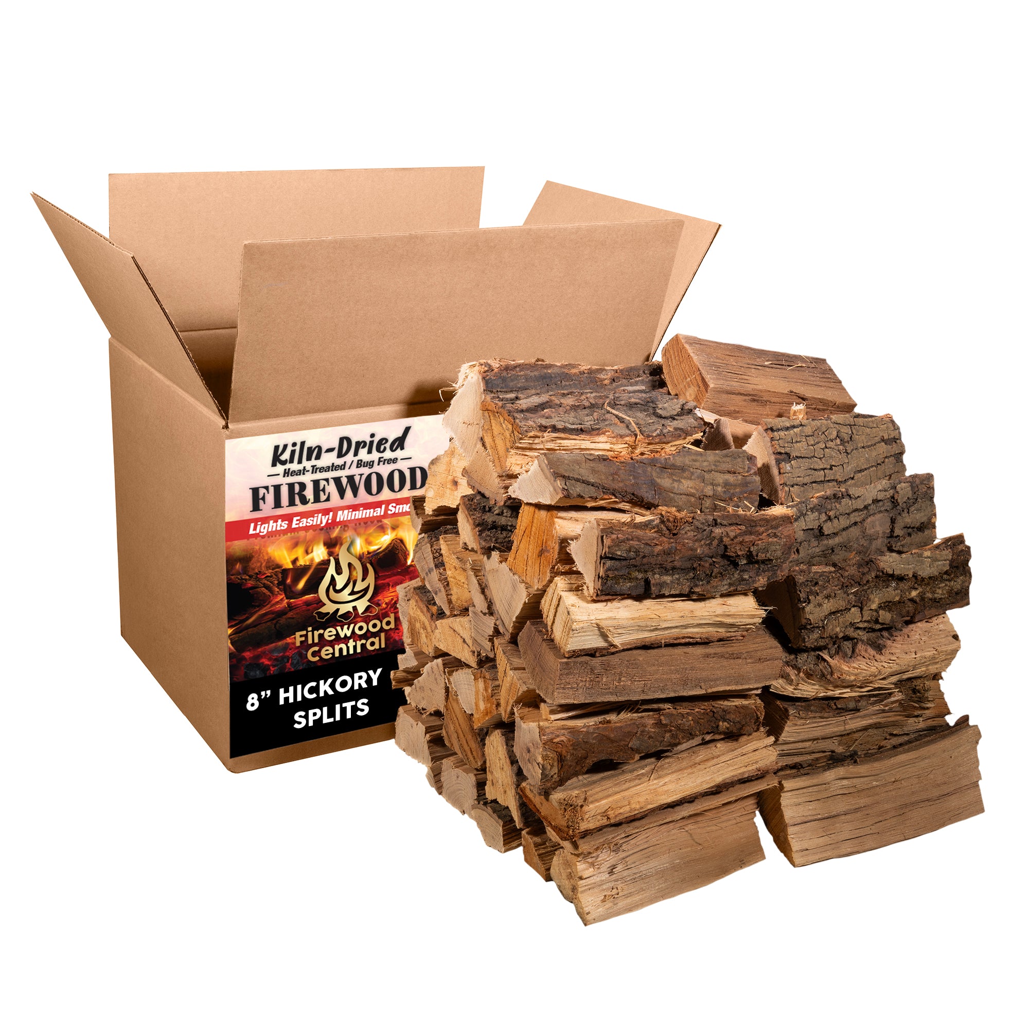 Firewood Central Kiln-Dried PA Hardwood – 8” Splits (30–35 Pieces) – Smoking Wood for Pizza Ovens, BBQ & Fire Pits – Easy Light, Low Smoke, USA Sourced