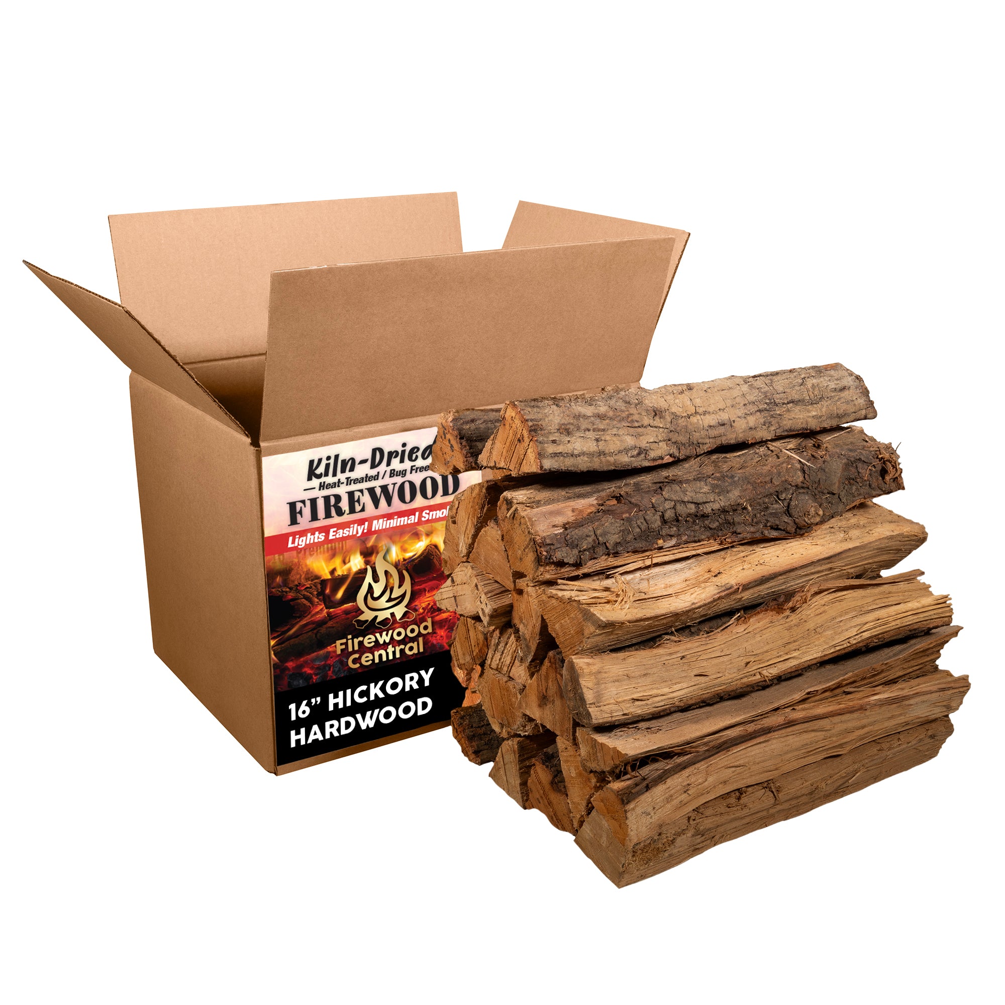 Firewood Central Kiln-Dried PA Hardwood – 16” Splits (14–18 Pieces) – Smoking Wood for Cooking, Fire Pits & Home Heating – Easy Light, Low Smoke, USA Sourced