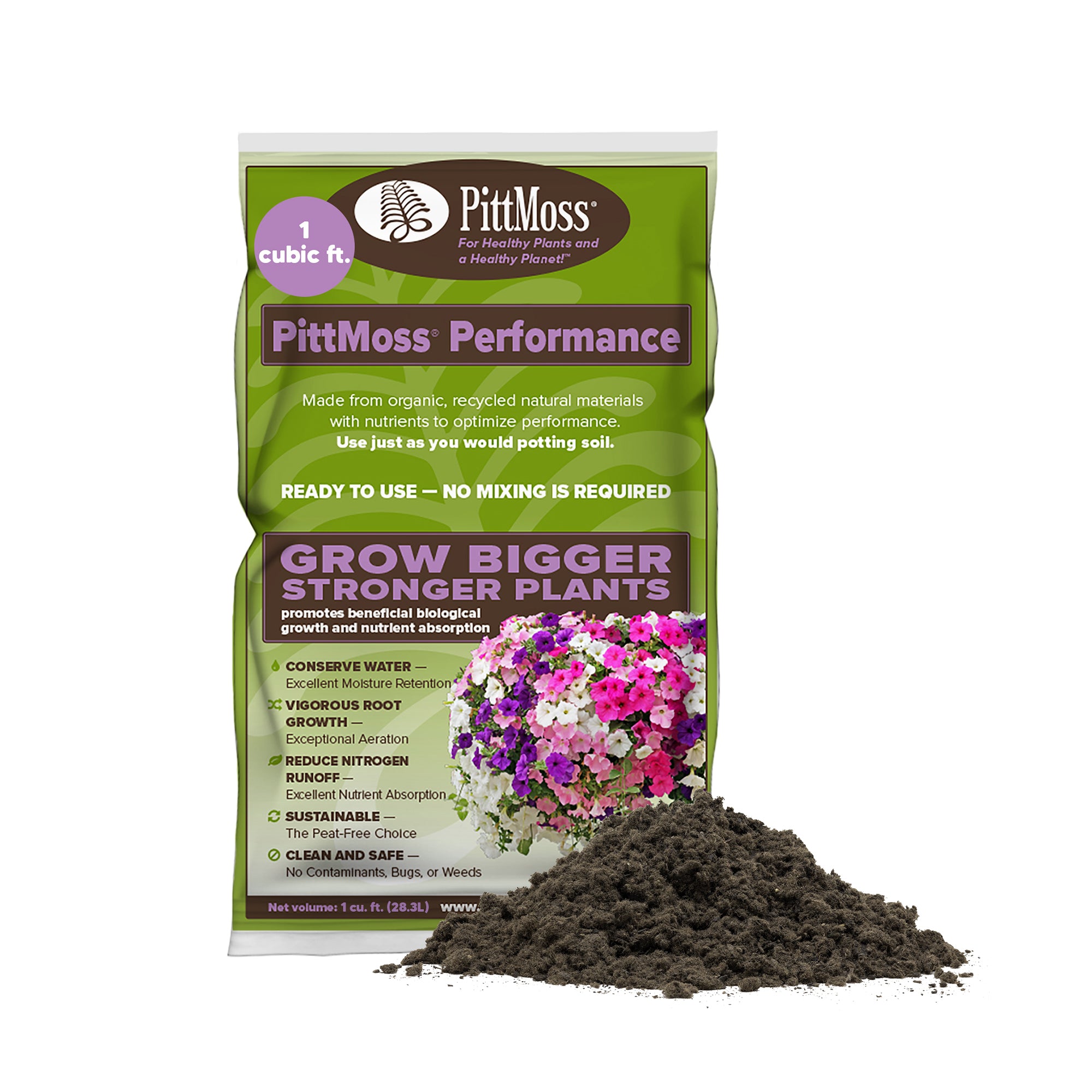 PittMoss Performance Peat Free Potting Mix With Controlled Release Fertilizer