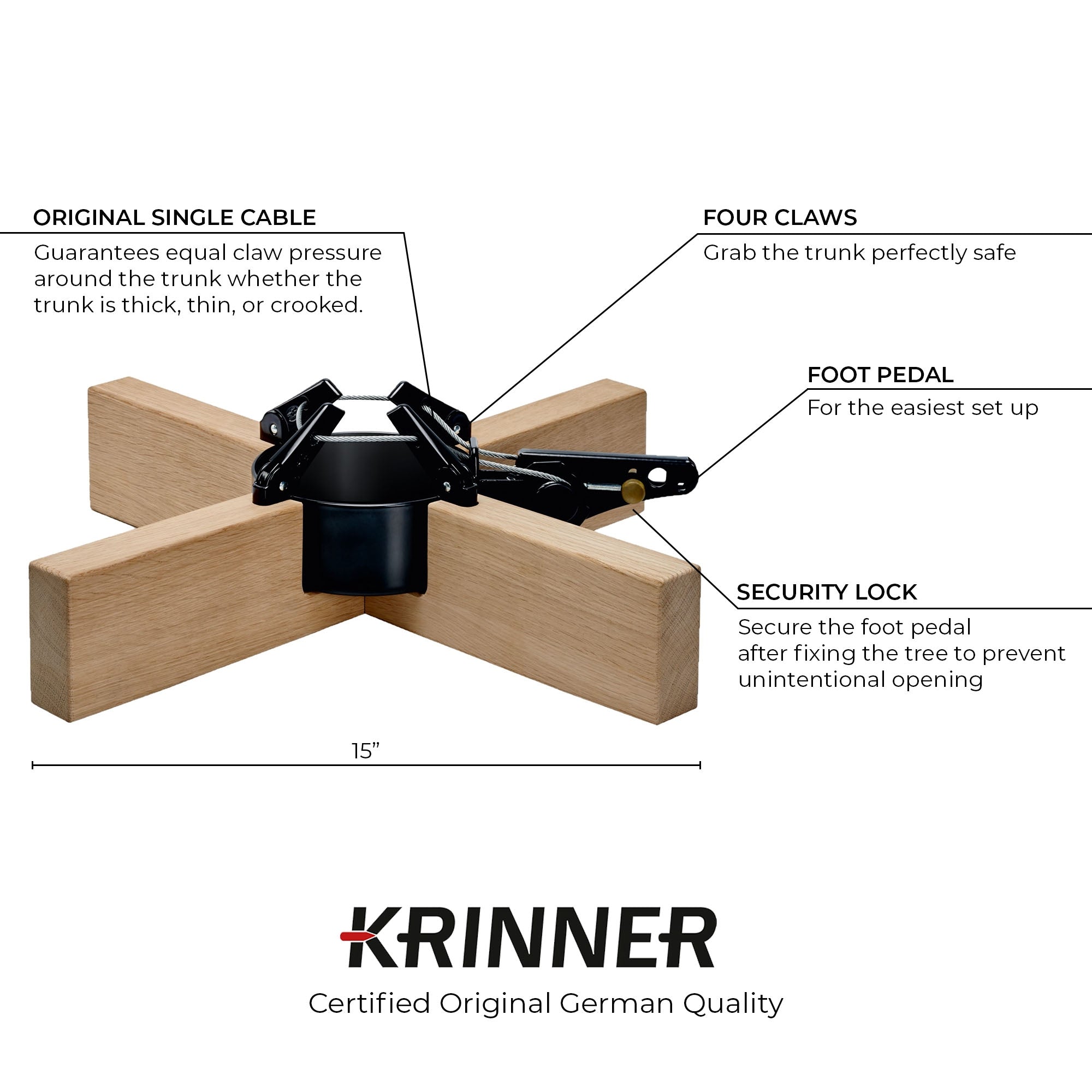 Krinner Kopenhagen Modern Christmas Tree Stand, Oak