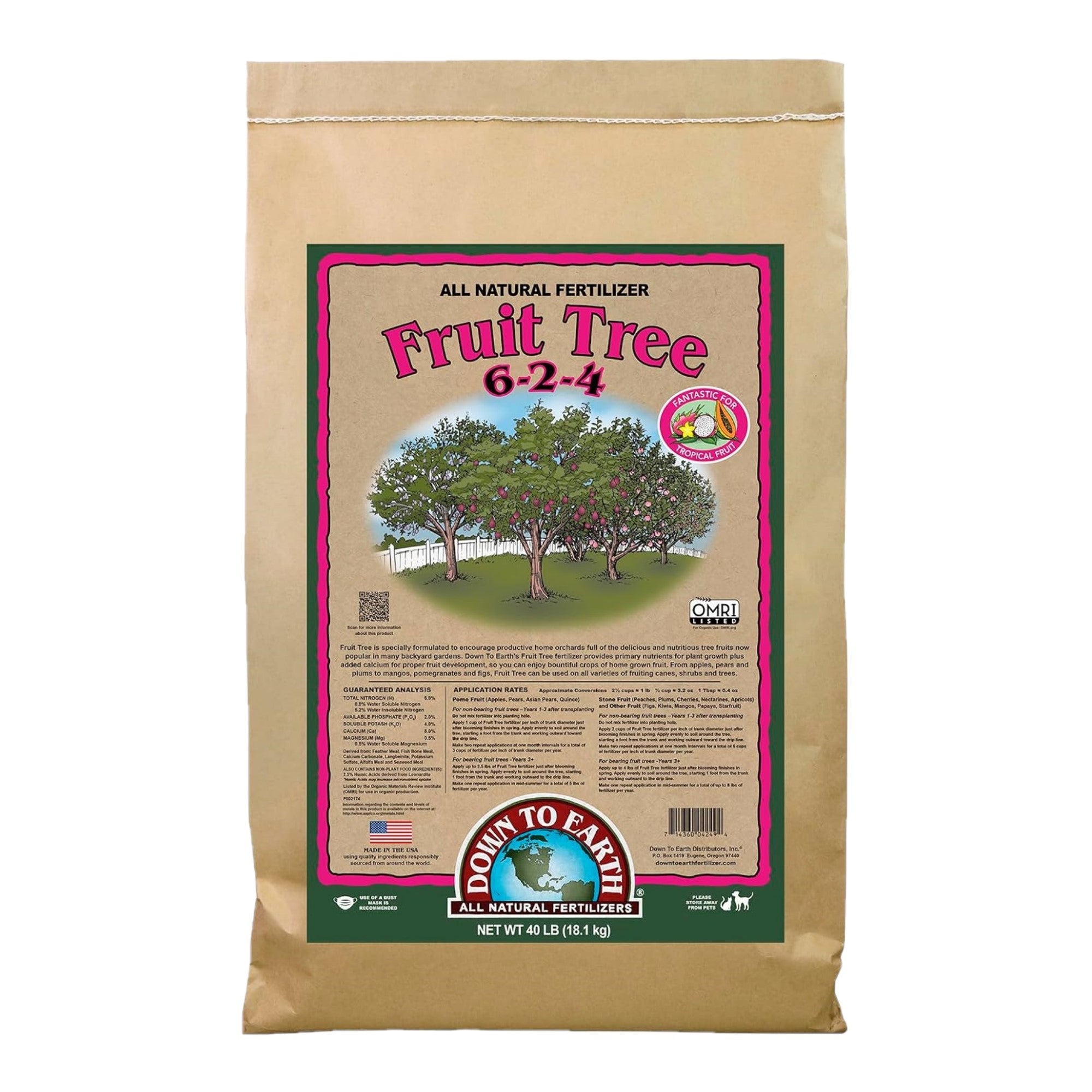Down To Earth Organic Fruit Tree Fertilizer Mix 6-2-4