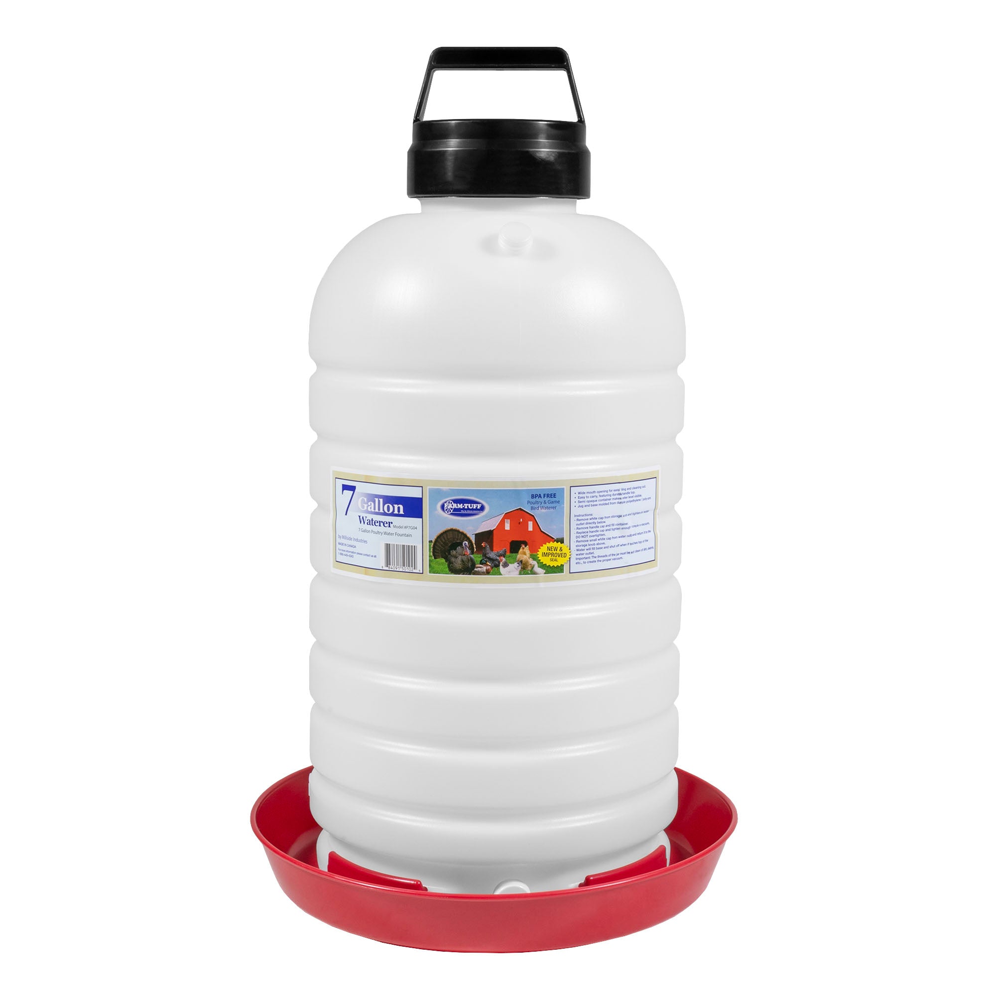 FARM-TUFF Durable Top Fill Hanging Plastic Automatic Poultry and Game Bird Fountain Waterer for Chickens