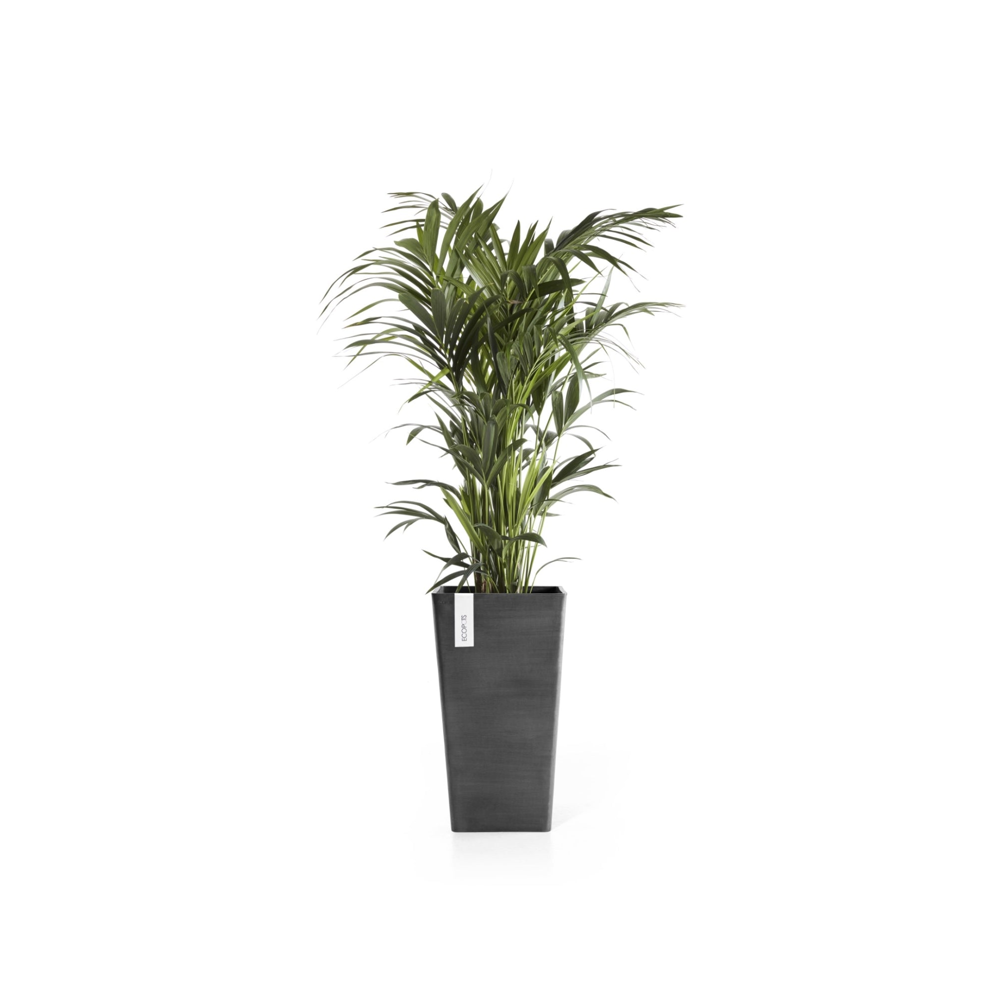 Ecopots Rotterdam Mid High Durable Modern Square Indoor/Outdoor Recycled-Based Composite Flower Planter