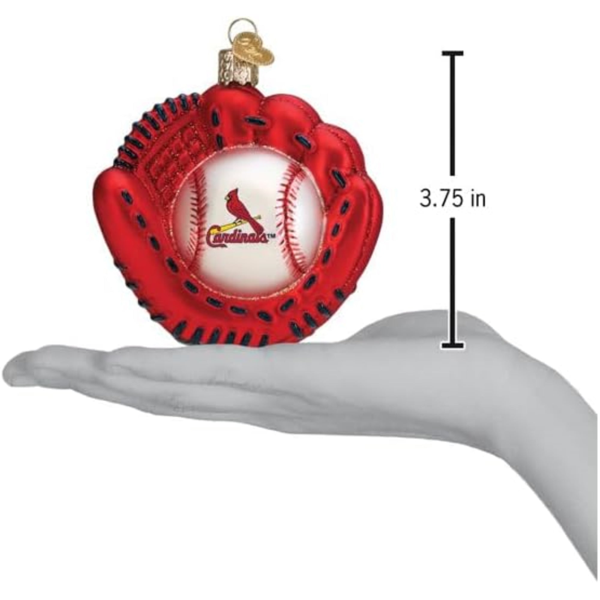 Old World Christmas Blown Glass Ornament for Christmas Tree, St. Louis Cardinals Baseball Mitt