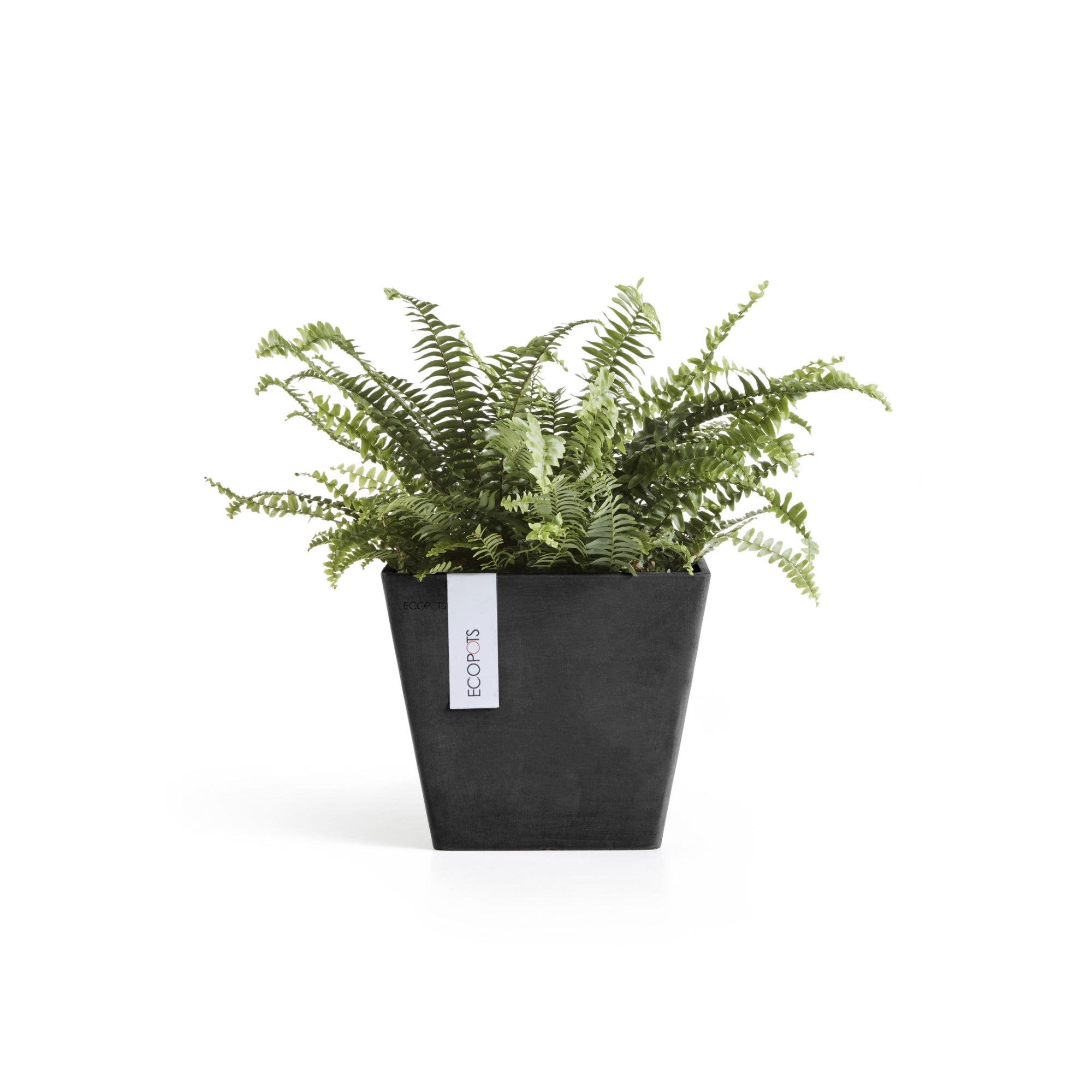 Ecopots Rotterdam Durable Modern Square Indoor/Outdoor Recycled-Based Composite Flower Planter