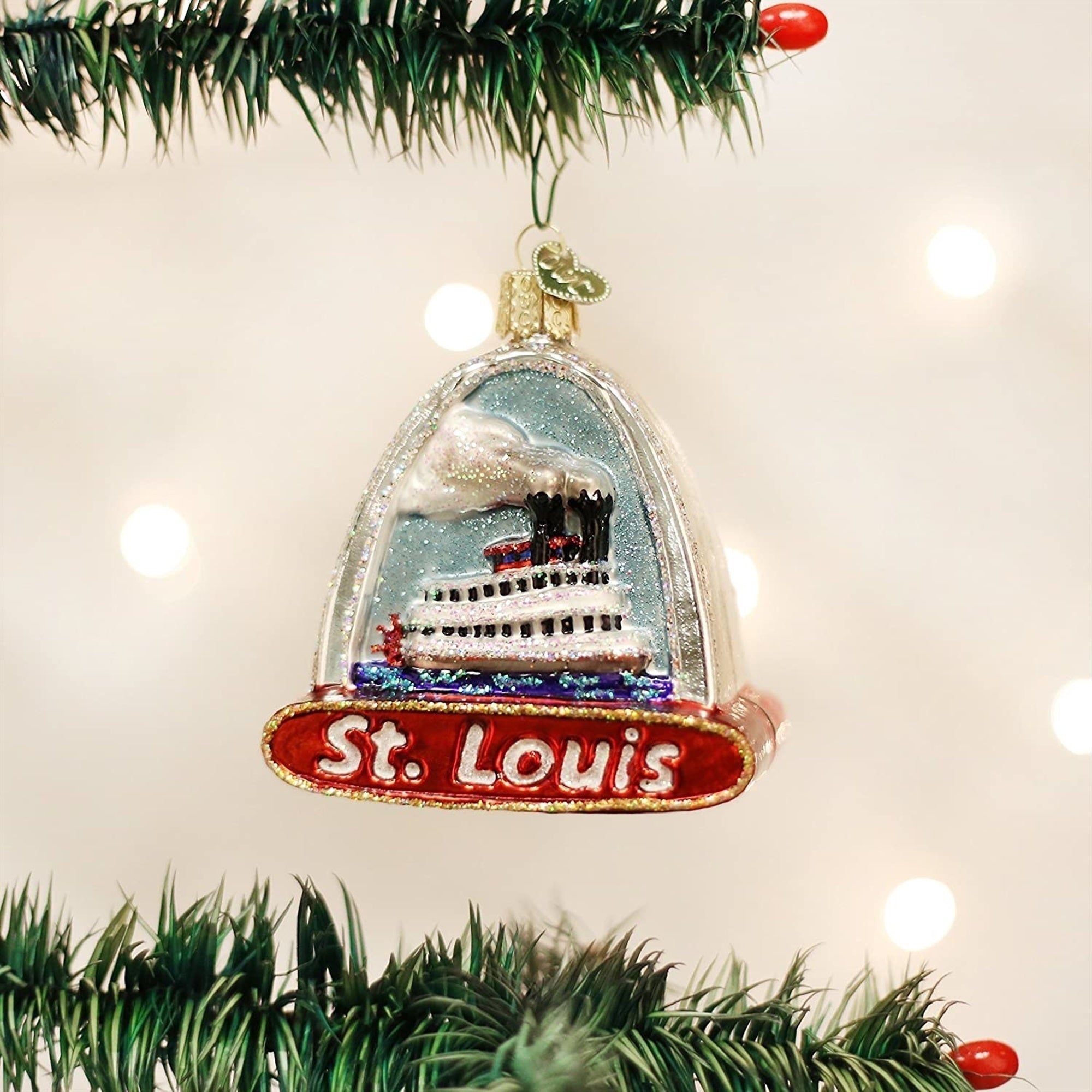 Old World Christmas Blown Glass Ornament for Christmas Tree, St. Louis Arch