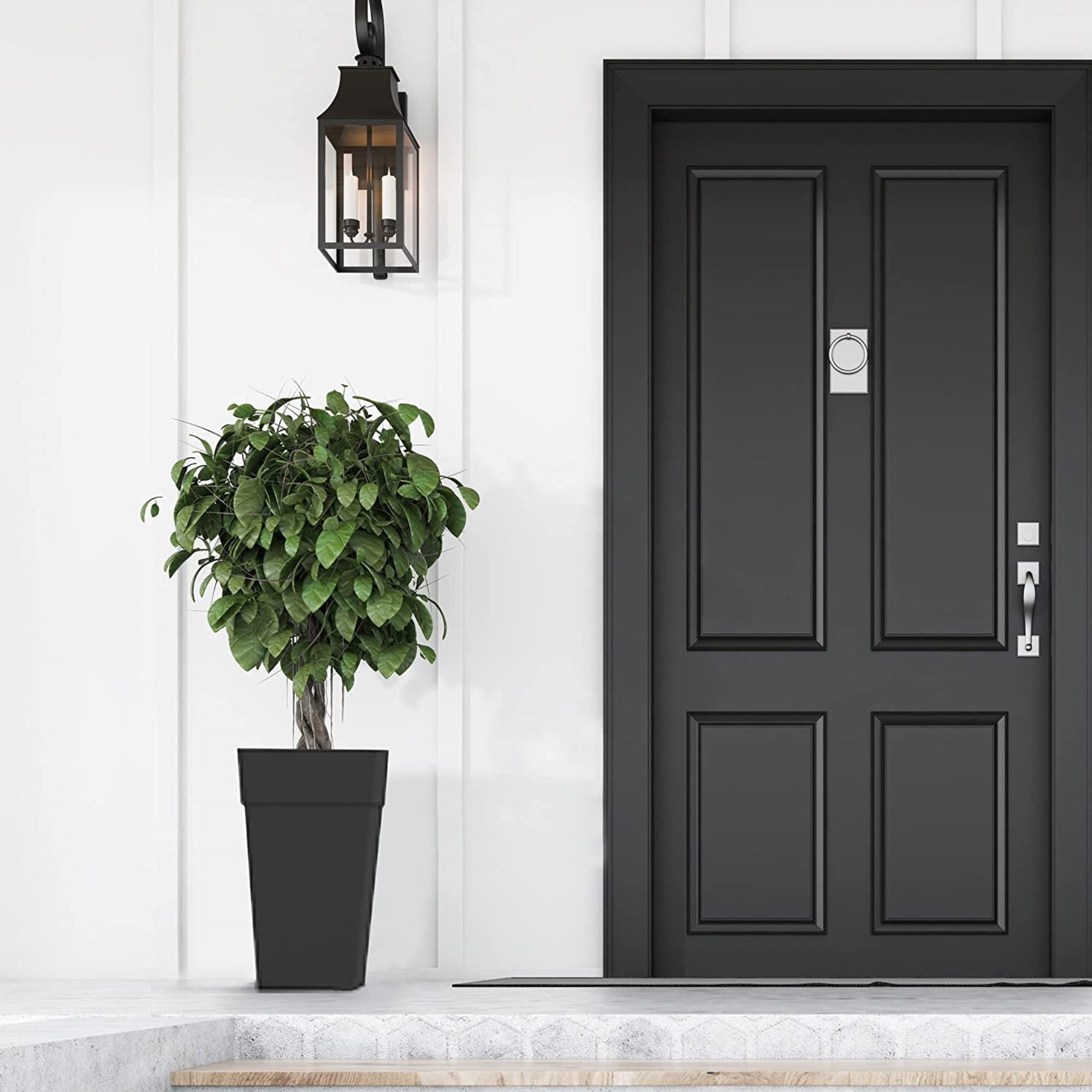 Bloem Finley Tall Indoor Outdoor Plastic Square Planter, 25 Inches