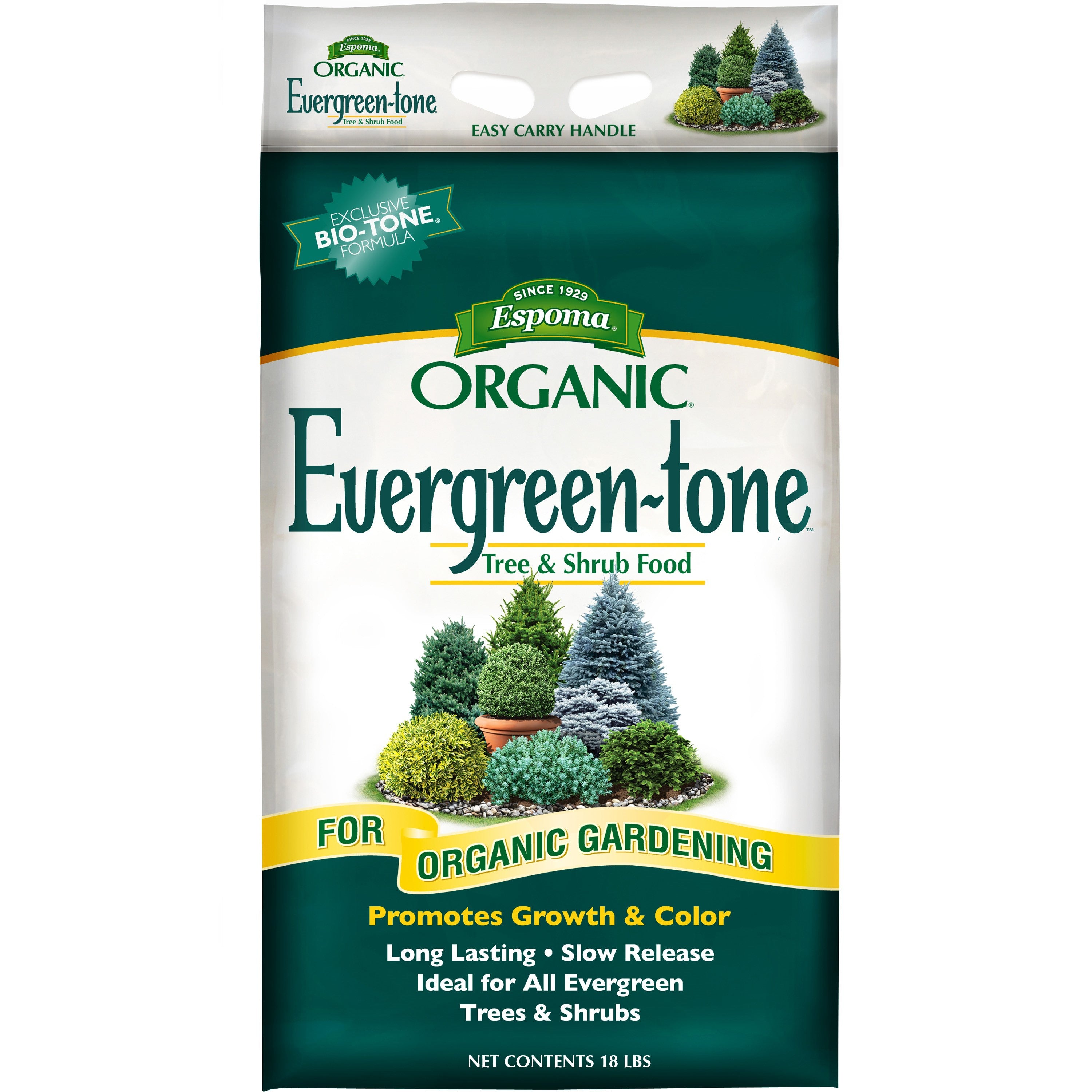 Espoma Organic Evergreen-tone 3-4-3 Tree & Shrub Food for Organic Gardening, Promotes Growth & Color