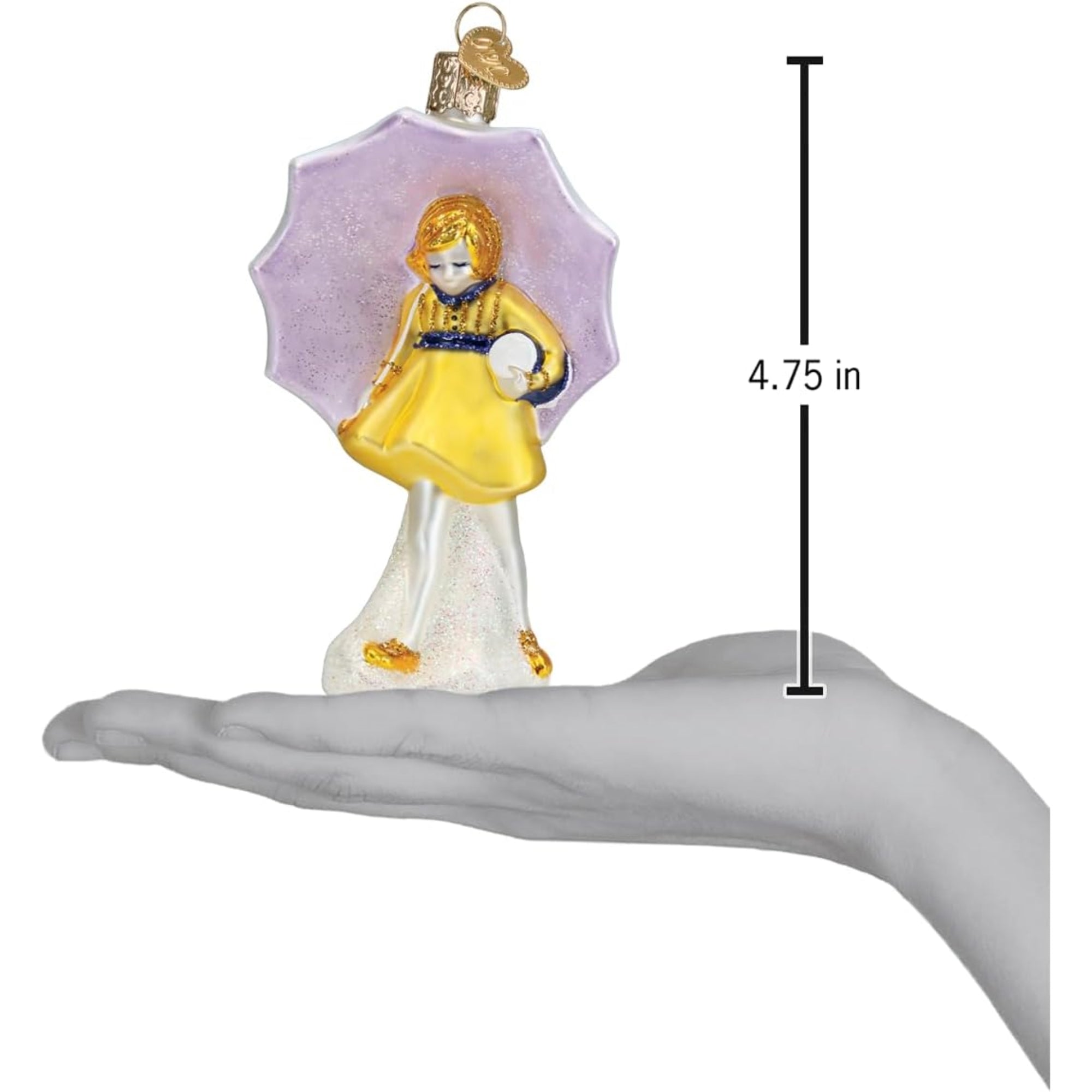Old World Christmas Morton Umbrella Girl Blown Glass Holiday Ornament
