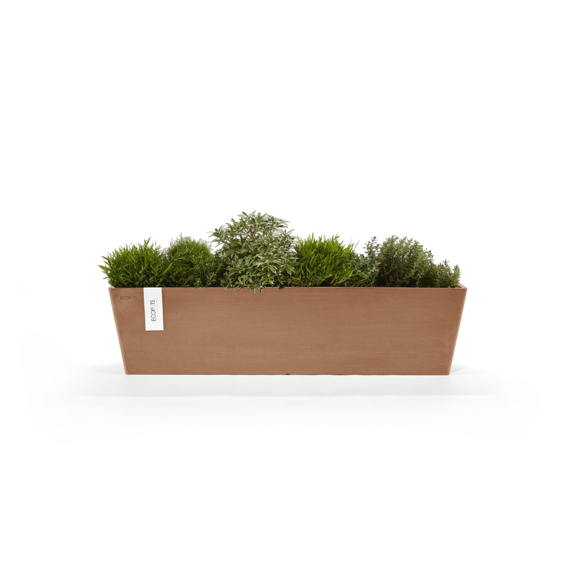 Ecopots Bruges Durable Modern Rectangular Indoor/Outdoor Recycled-Based Composite Flower Pot Planter