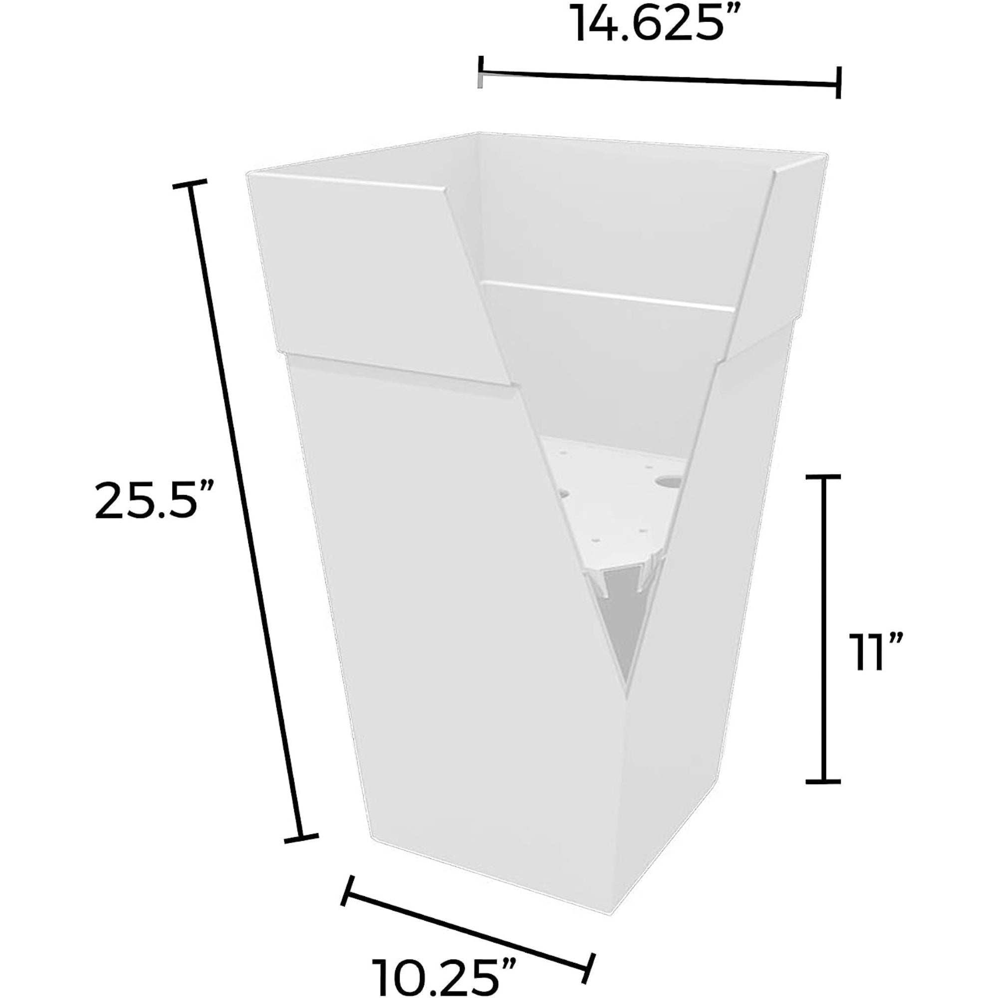 Bloem Finley Tall Indoor Outdoor Plastic Square Planter, 25 Inches