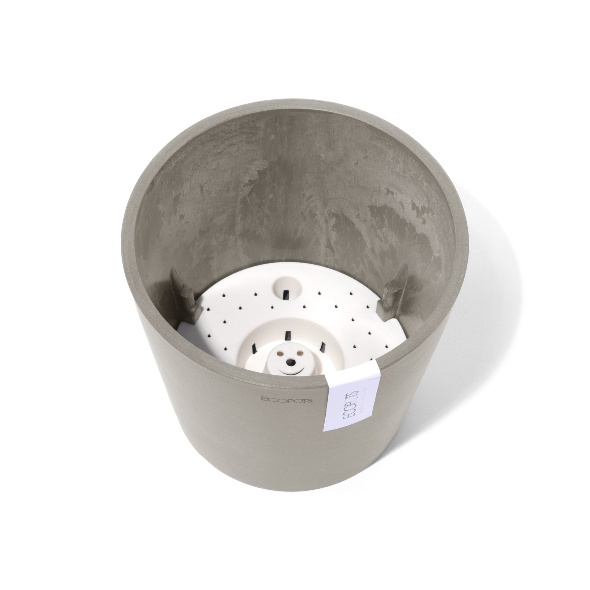 Ecopots Amsterdam Durable Modern Round In/Outdoor Recycled-Based Composite Flower Pot Planter