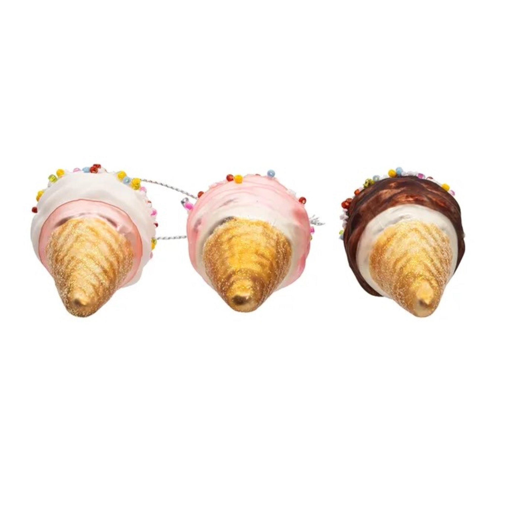 Kurt Adler Officially Licensed Glass Ice Cream Mini-Ornaments 9-Piece Set