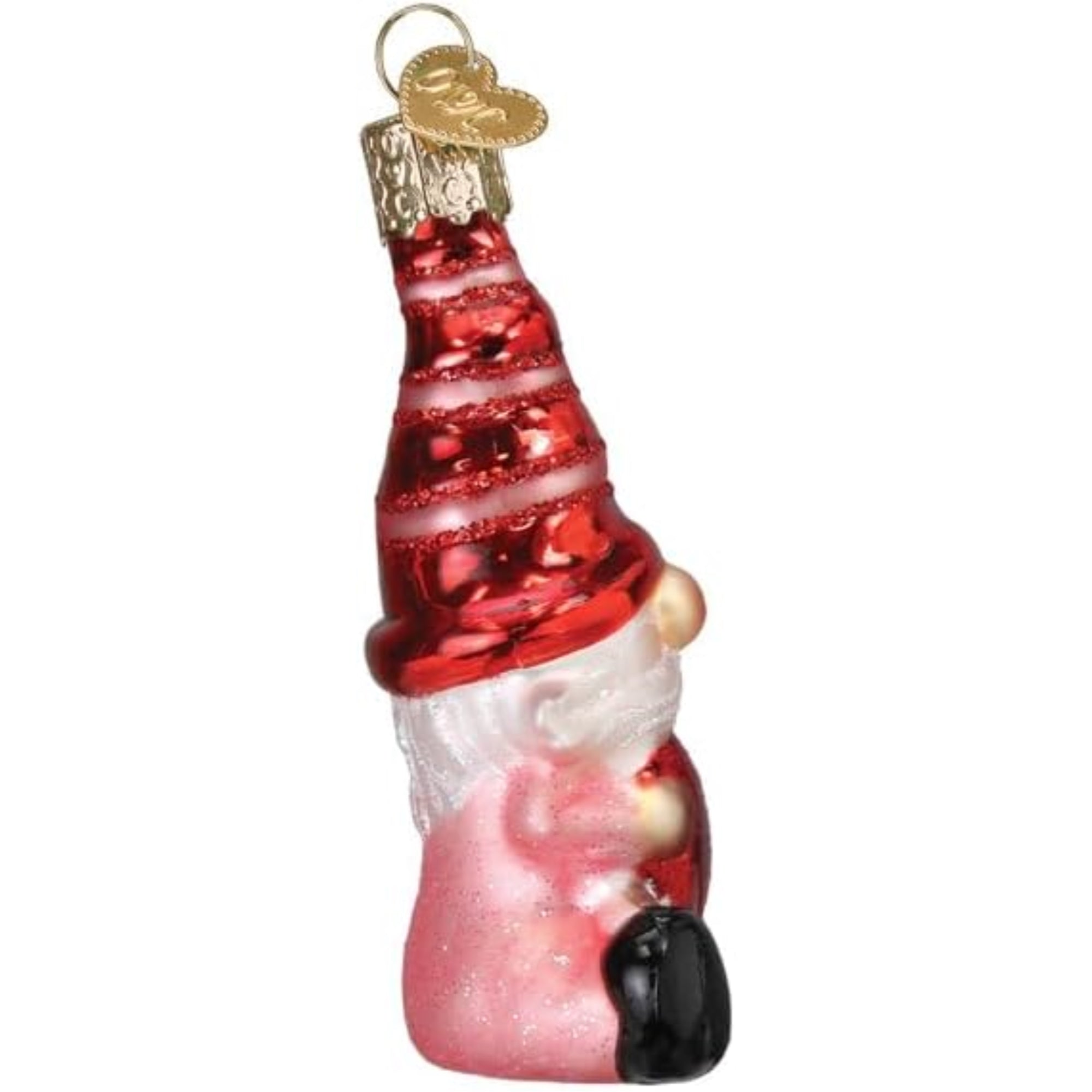 Old World Christmas Blown Glass Ornament for Christmas Tree, Valentine Gnome (with OWC Gift Box)