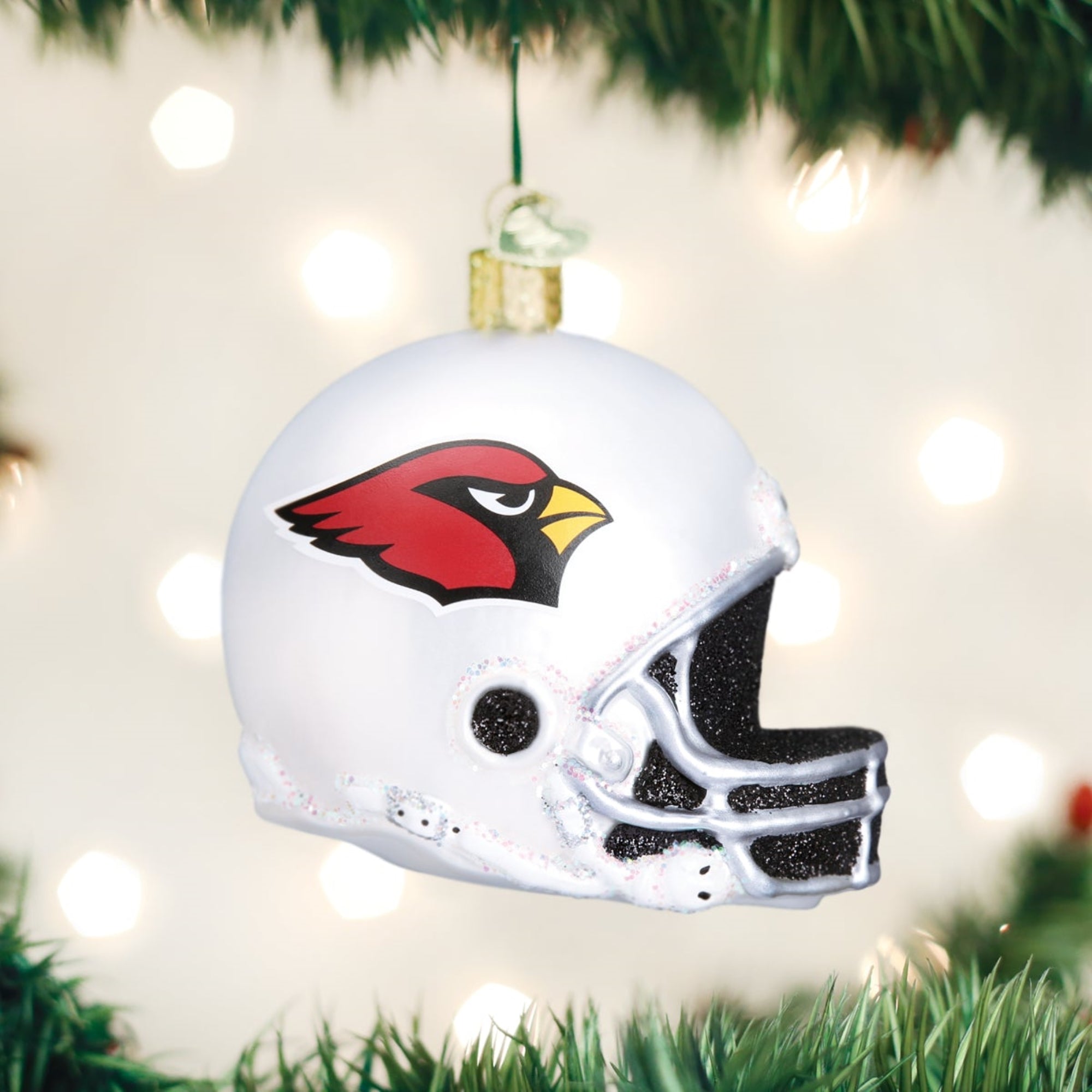 Old World Christmas Blown Glass Ornament for Christmas Tree, Arizona Cardinals Helmet