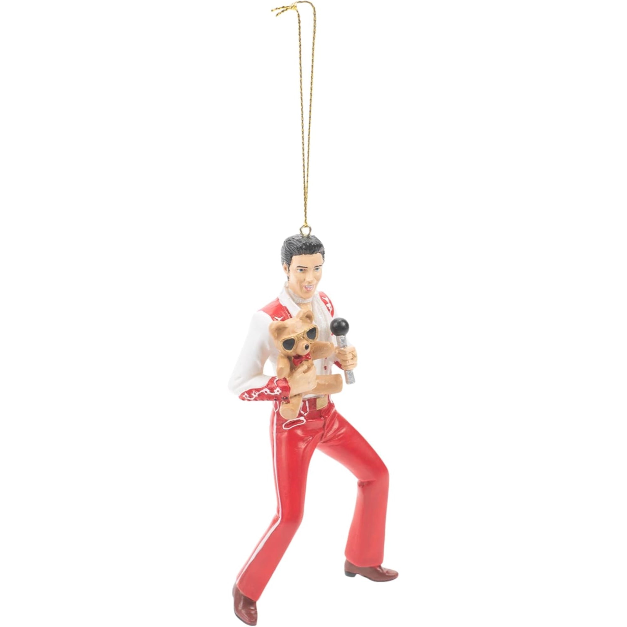 Kurt Adler Resin Christmas Ornament, Elvis with Teddy Bear