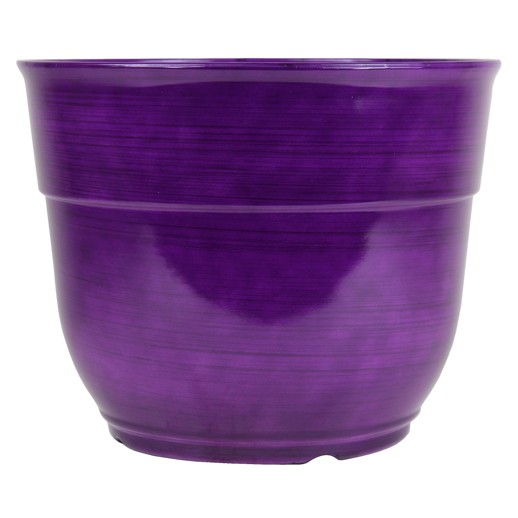 Garden Elements Large Glazed Brushed Plastic Happy Planter, 15"