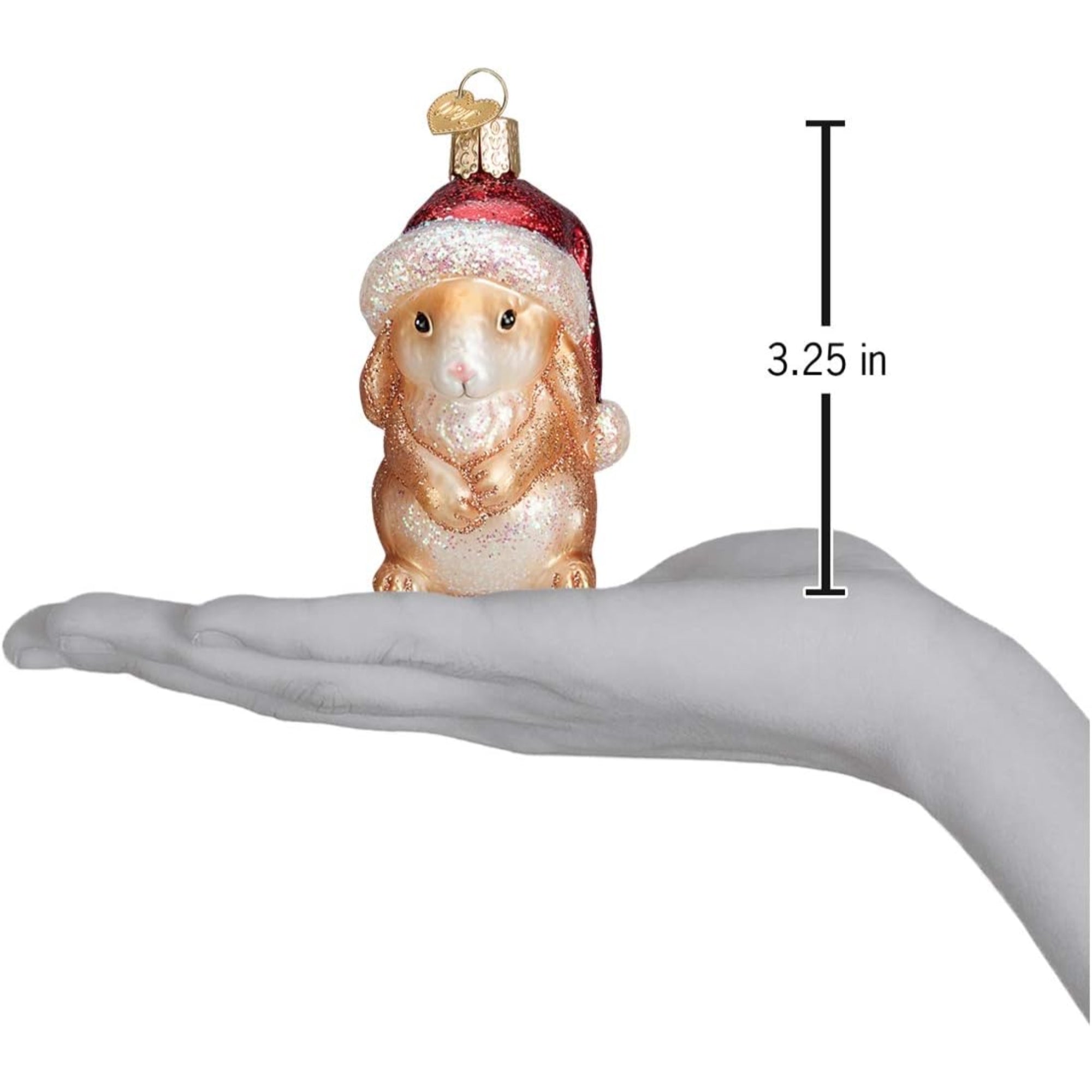 Old World Christmas Blown Glass Ornament for Christmas Tree, Standing Christmas Bunny (with OWC Gift Box)