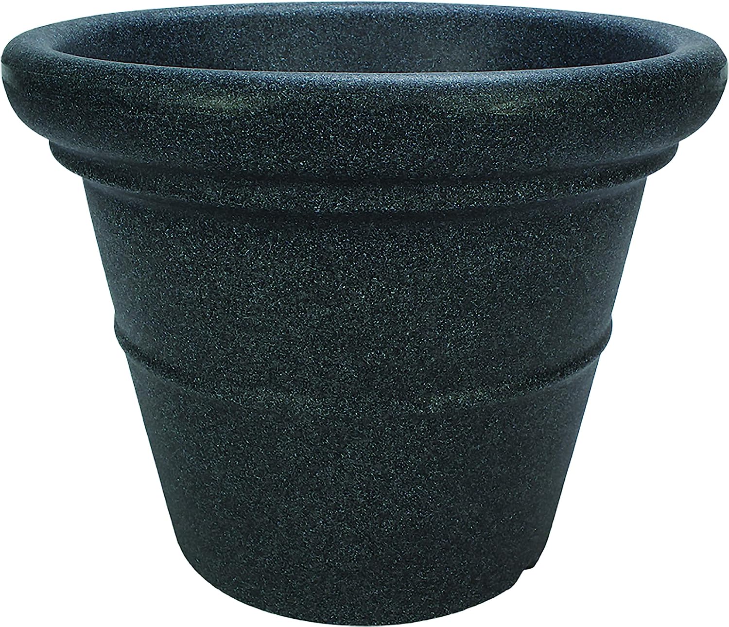 round plastic planter bowl HC Companies 17" Terrazzo Round Plastic Planter Pot w/ Heavy Rim, Sandstone Tan