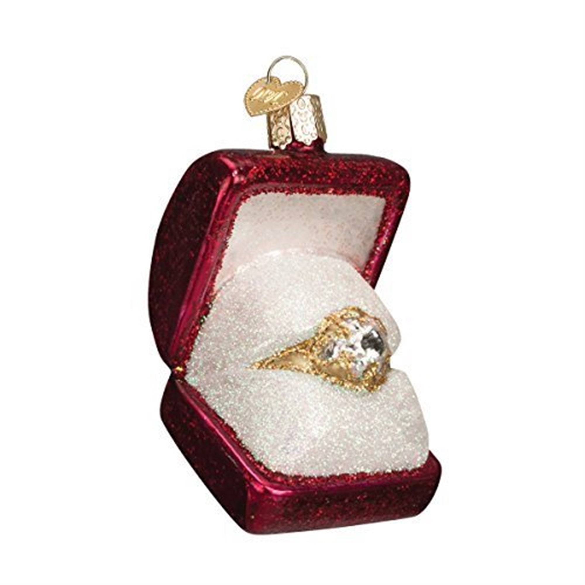 Old World Christmas Blown Glass Ornament for Christmas Tree, Ring in Box