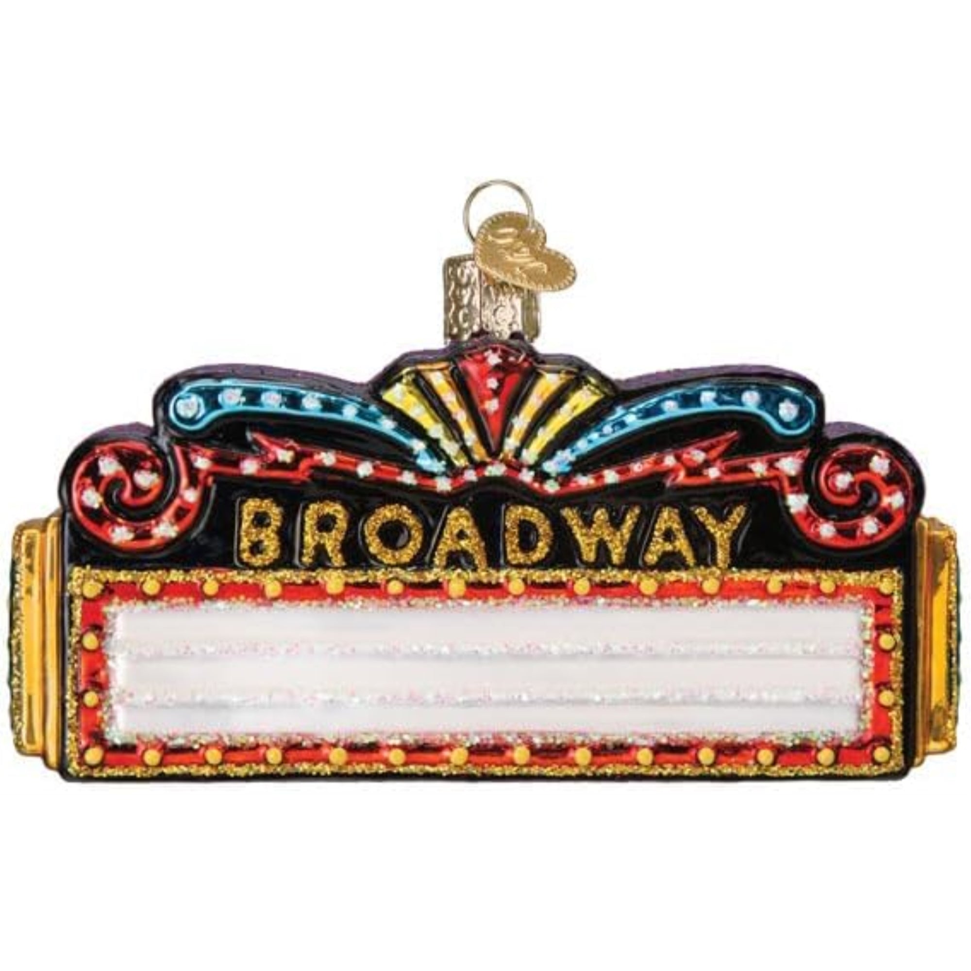 Old World Christmas Blown Glass Ornament for Christmas Tree, Broadway Marquee (with OWC Gift Box)