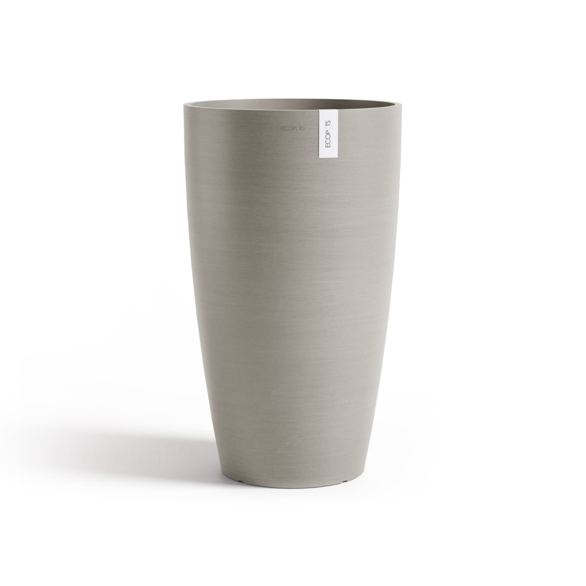 Ecopots Stockholm High Durable Modern Round Indoor/Outdoor Recycled-Based Composite Flower Pot Planter, 23.5"