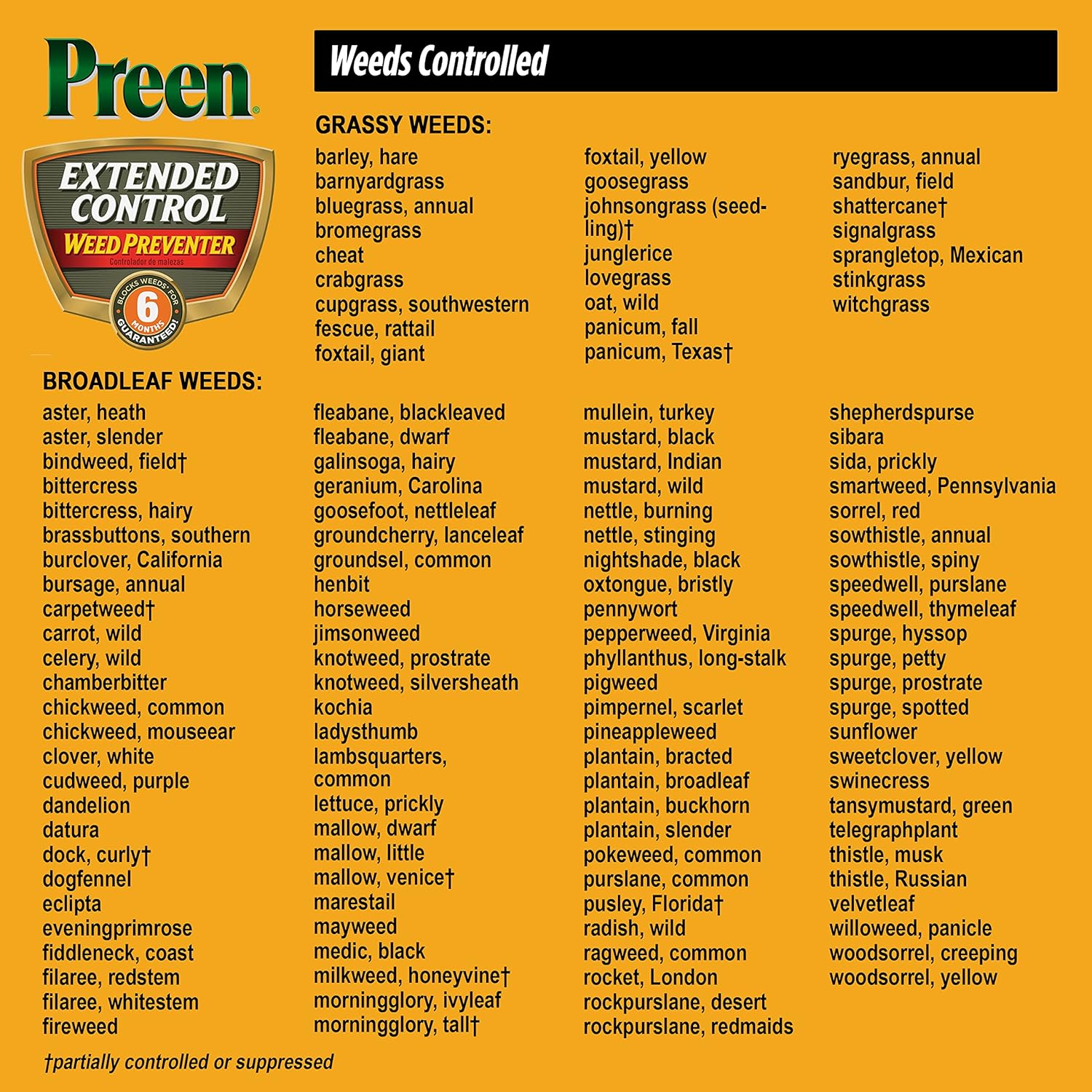 Preen Extended Control Weed Preventer, Covers 1,630 sq. ft, 10 lb