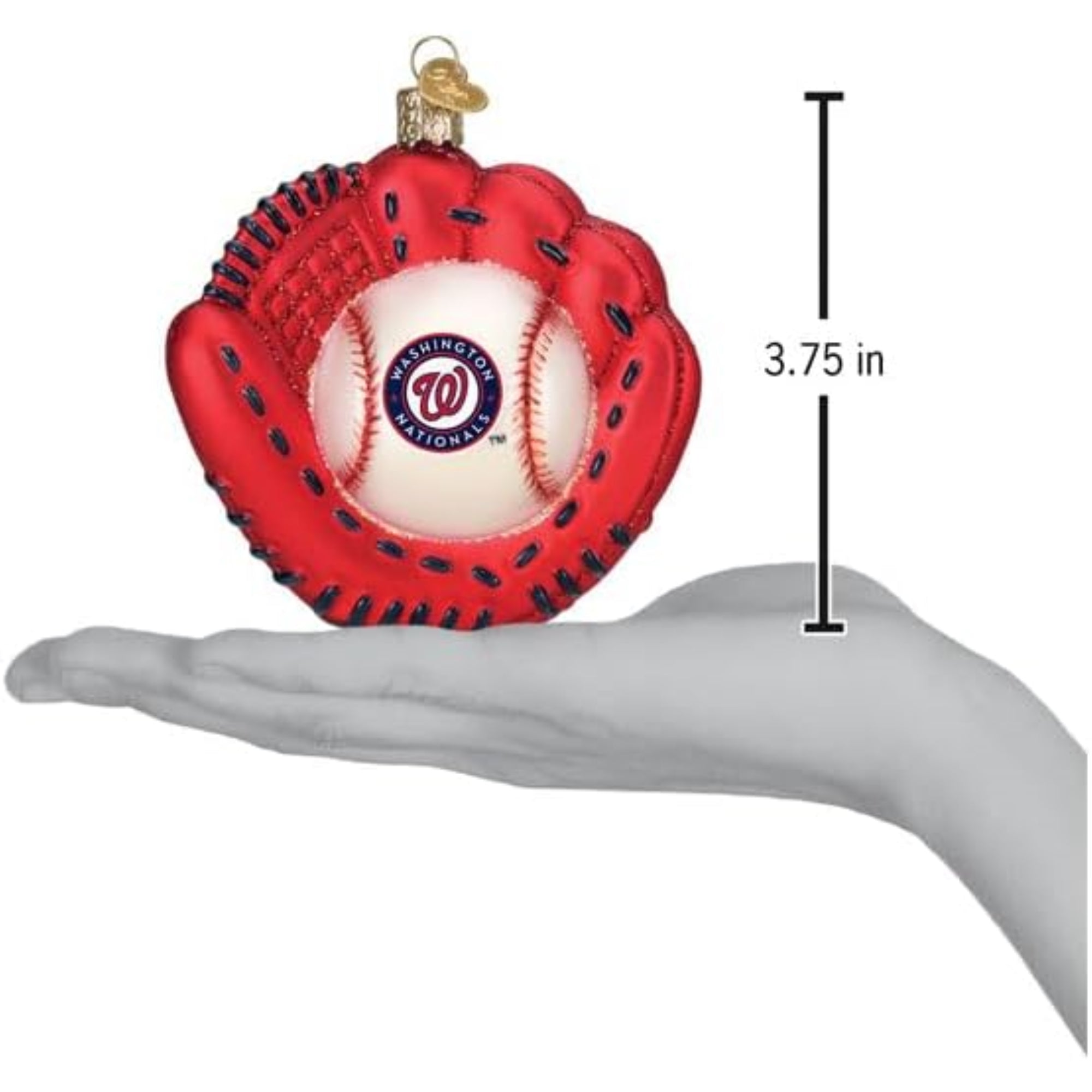 Old World Christmas Blown Glass Ornament for Christmas Tree, Washington Nationals Baseball Mitt