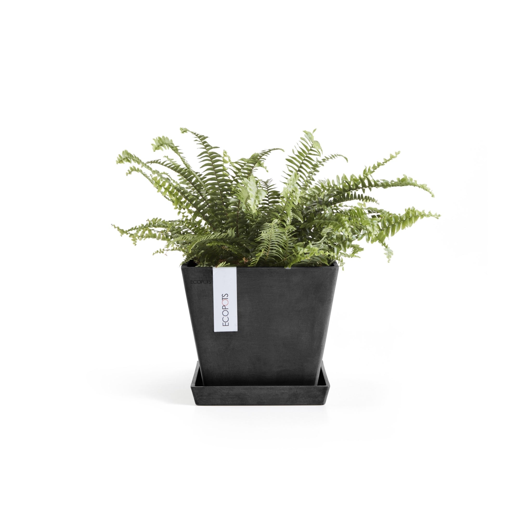 Ecopots Rotterdam Durable Modern Square Indoor/Outdoor Recycled-Based Composite Flower Planter