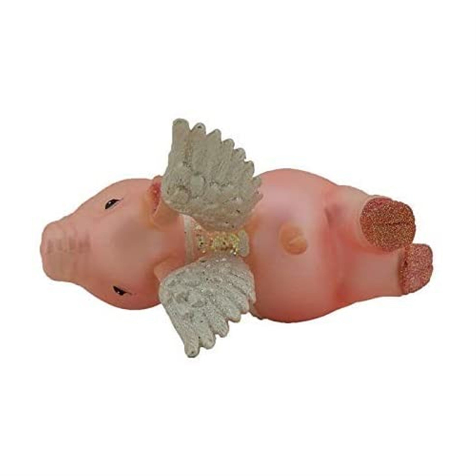 Kurt Adler Noble Gems Glass Ornament for Christmas Tree, Flying Pig with Wings