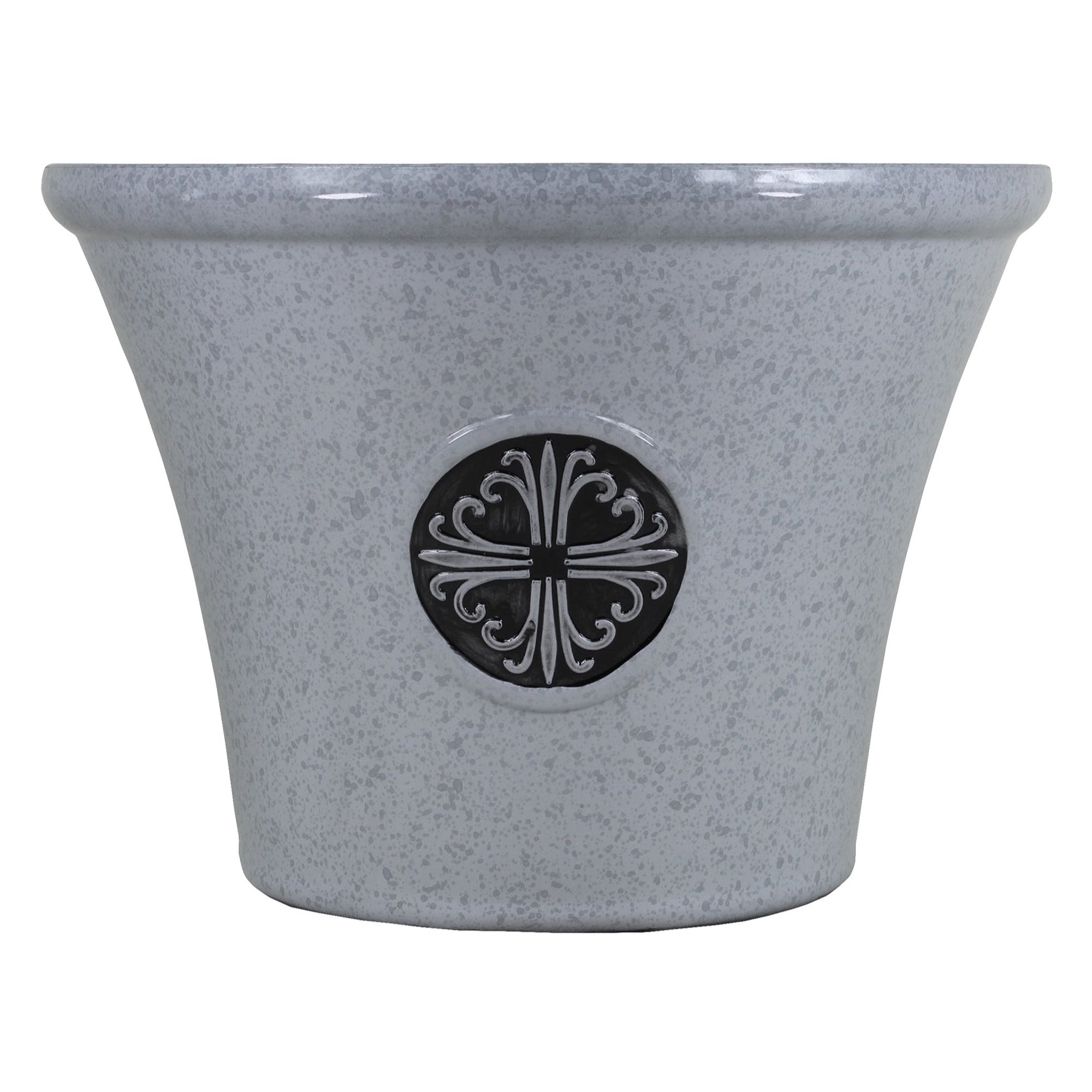 Garden Elements Indoor/Outdoor Plastic Modern Logo Planter with Drainage Holes, Lightweight & Durable, 14.75"