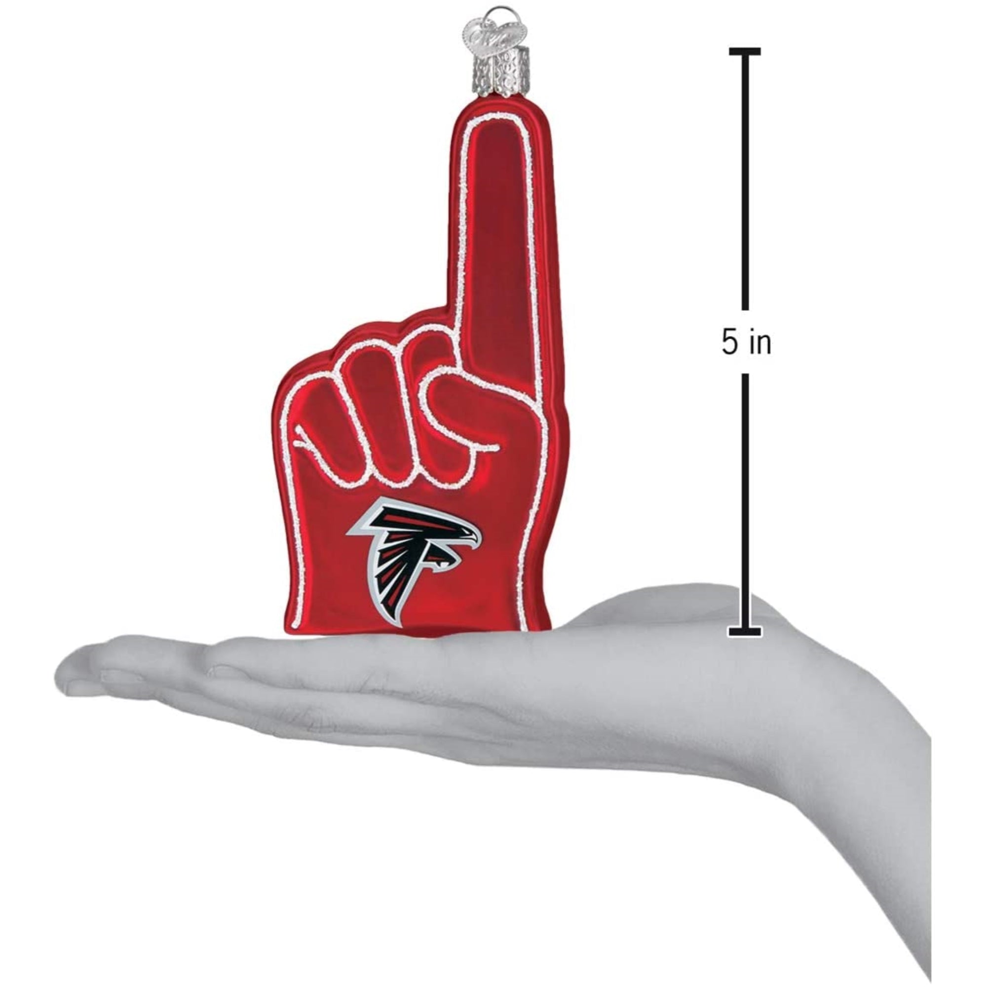 Old World Christmas Blown Glass Ornament for Christmas Tree, Atlanta Falcons Foam Finger